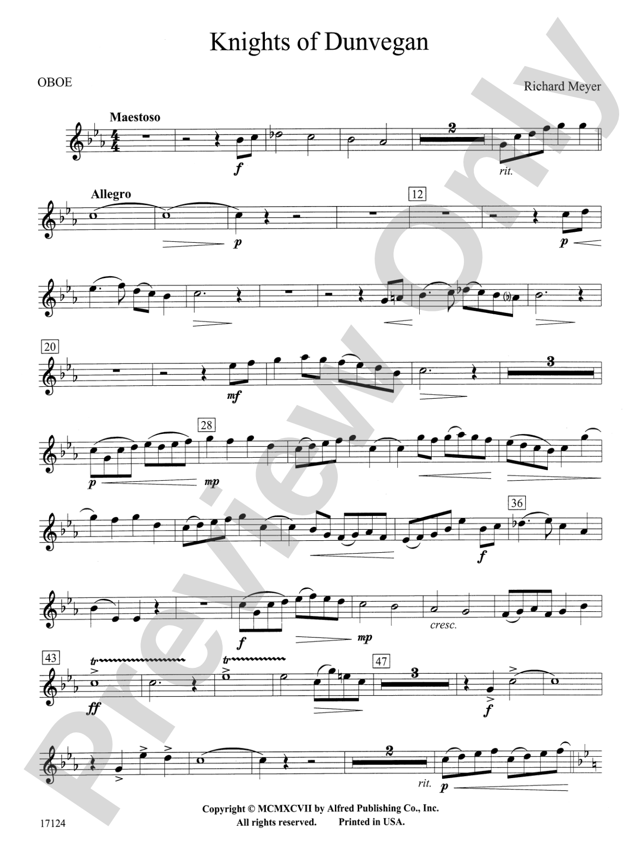Knights of Dunvegan: Oboe