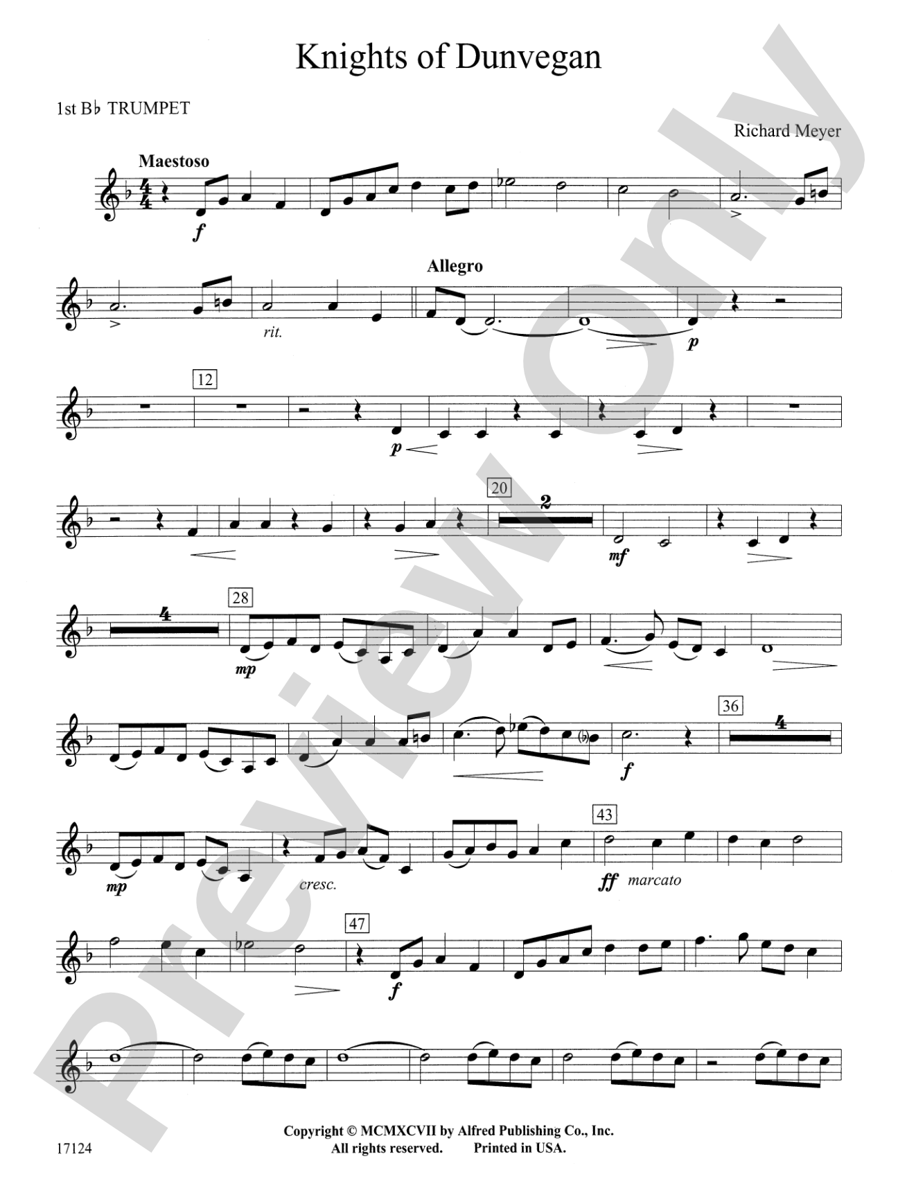 Knights of Dunvegan: 1st B-flat Trumpet