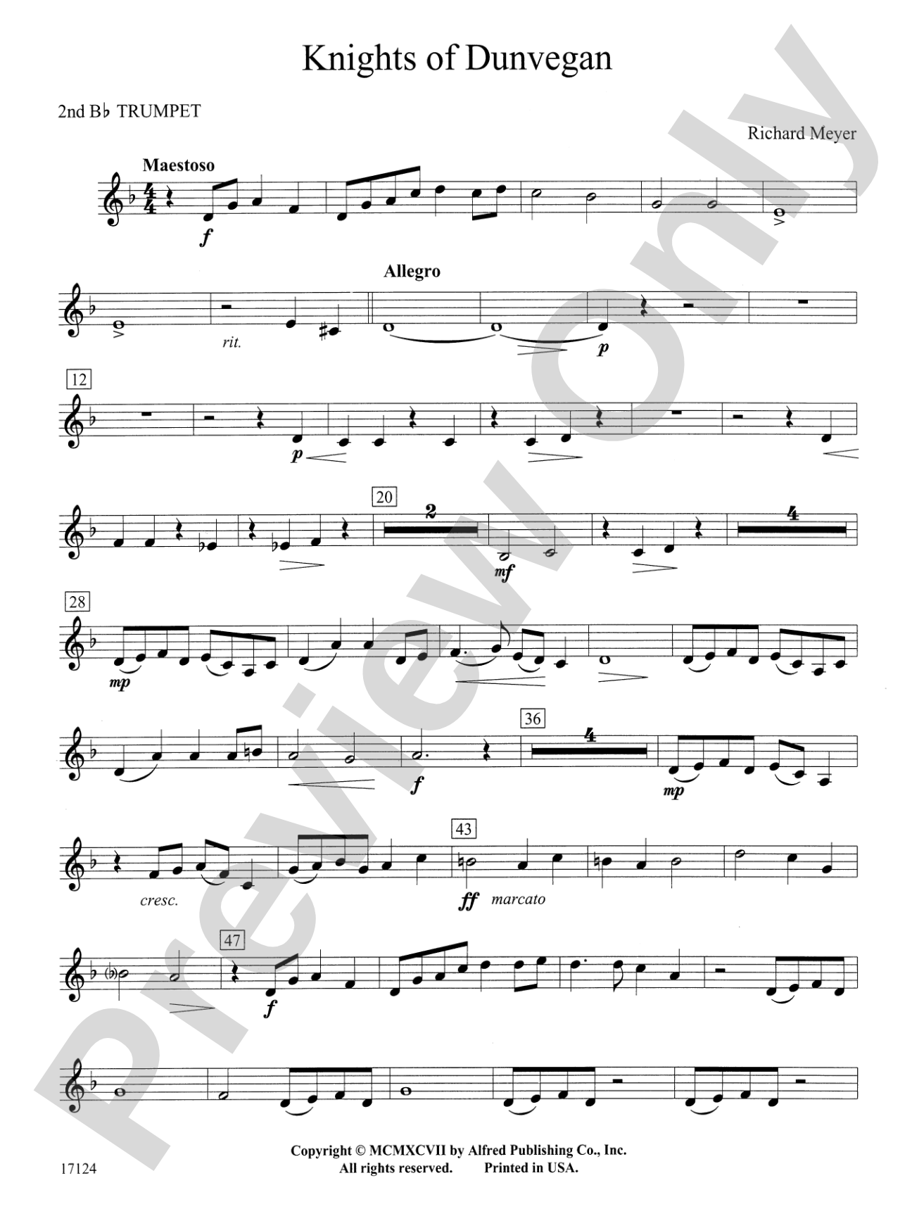 Knights of Dunvegan: 2nd B-flat Trumpet