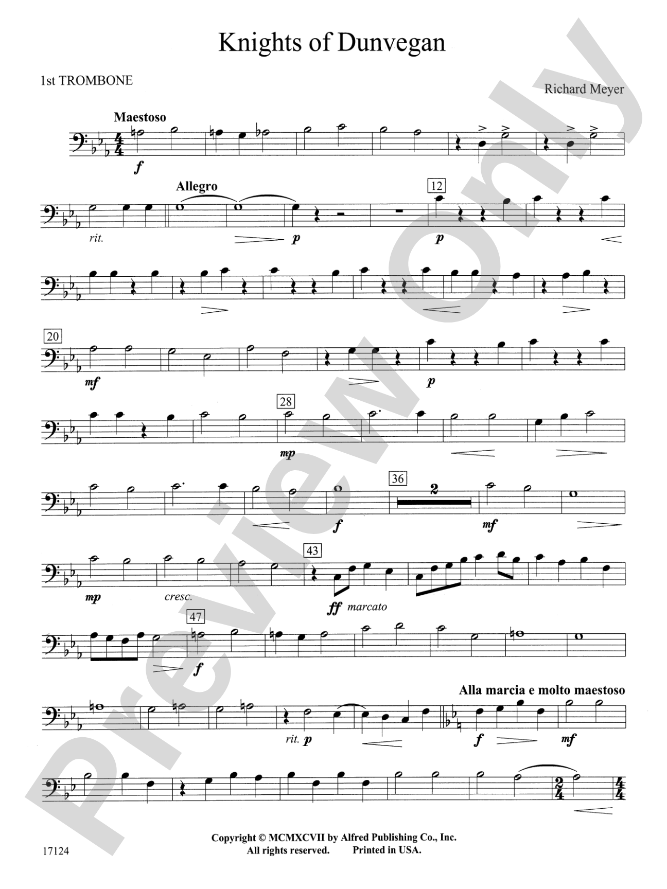 Knights of Dunvegan: 1st Trombone