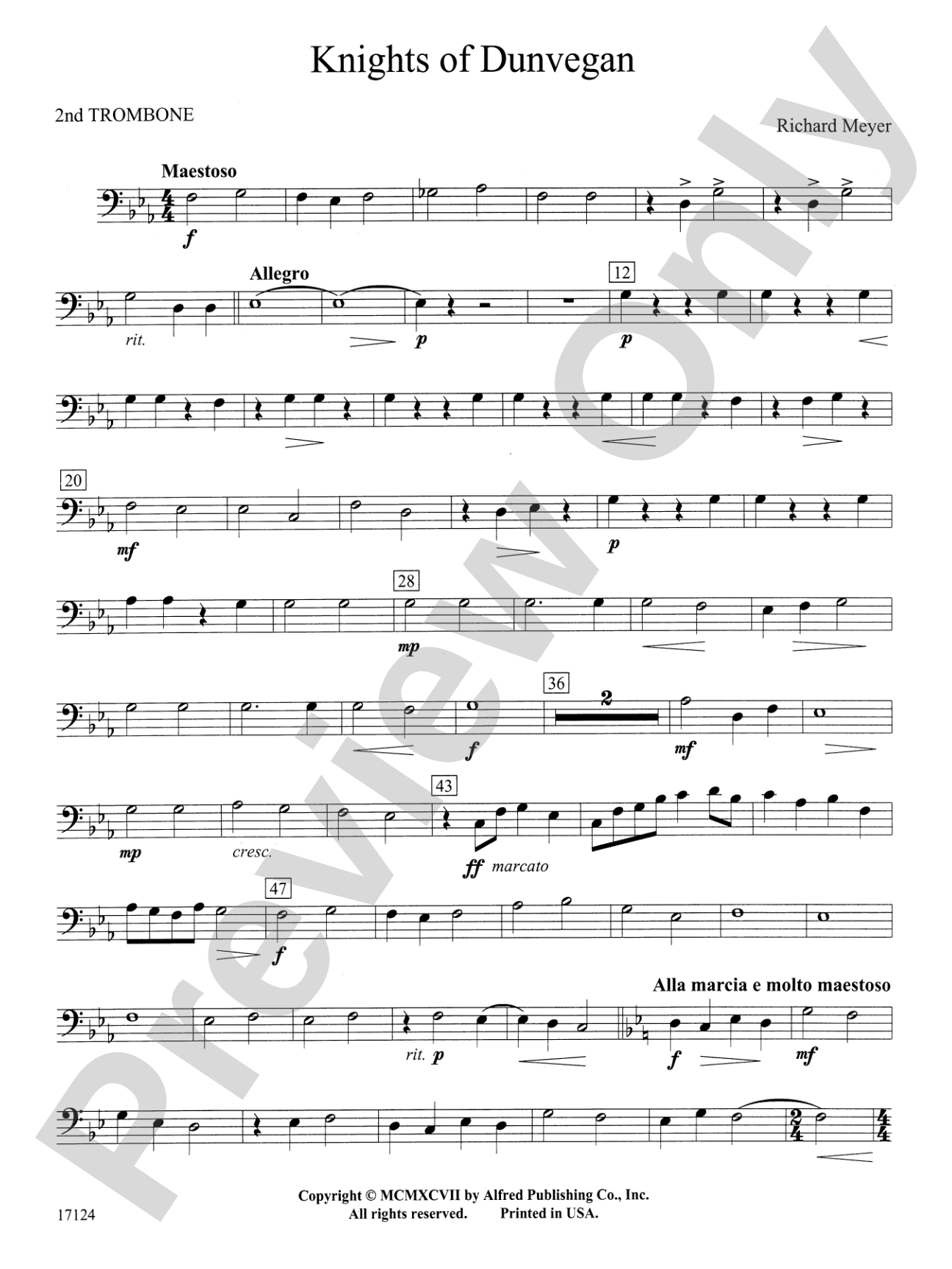 Knights of Dunvegan: 2nd Trombone