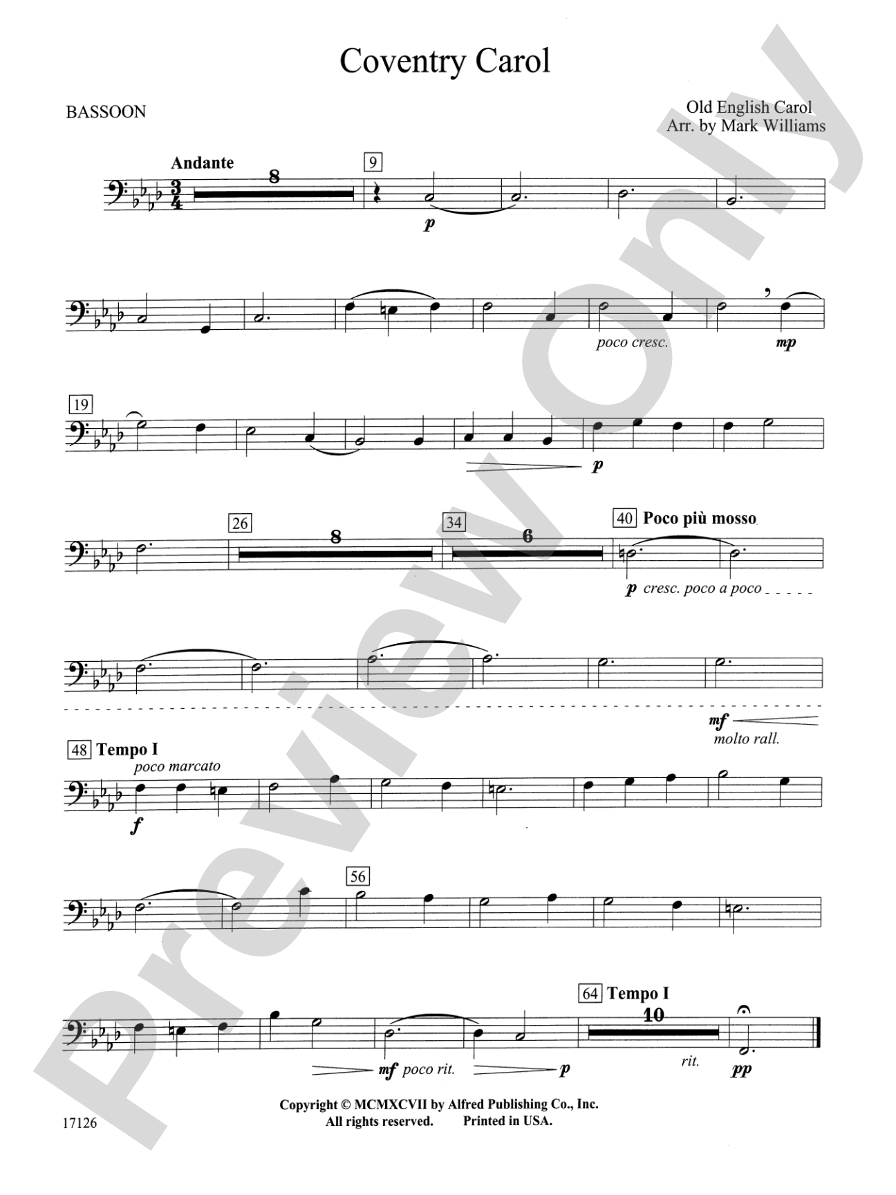 Coventry Carol: Bassoon