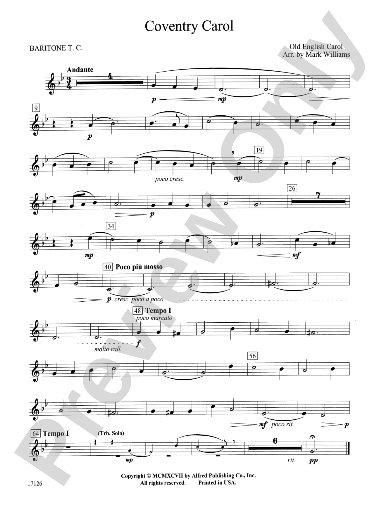 Coventry Carol: Baritone T.C.