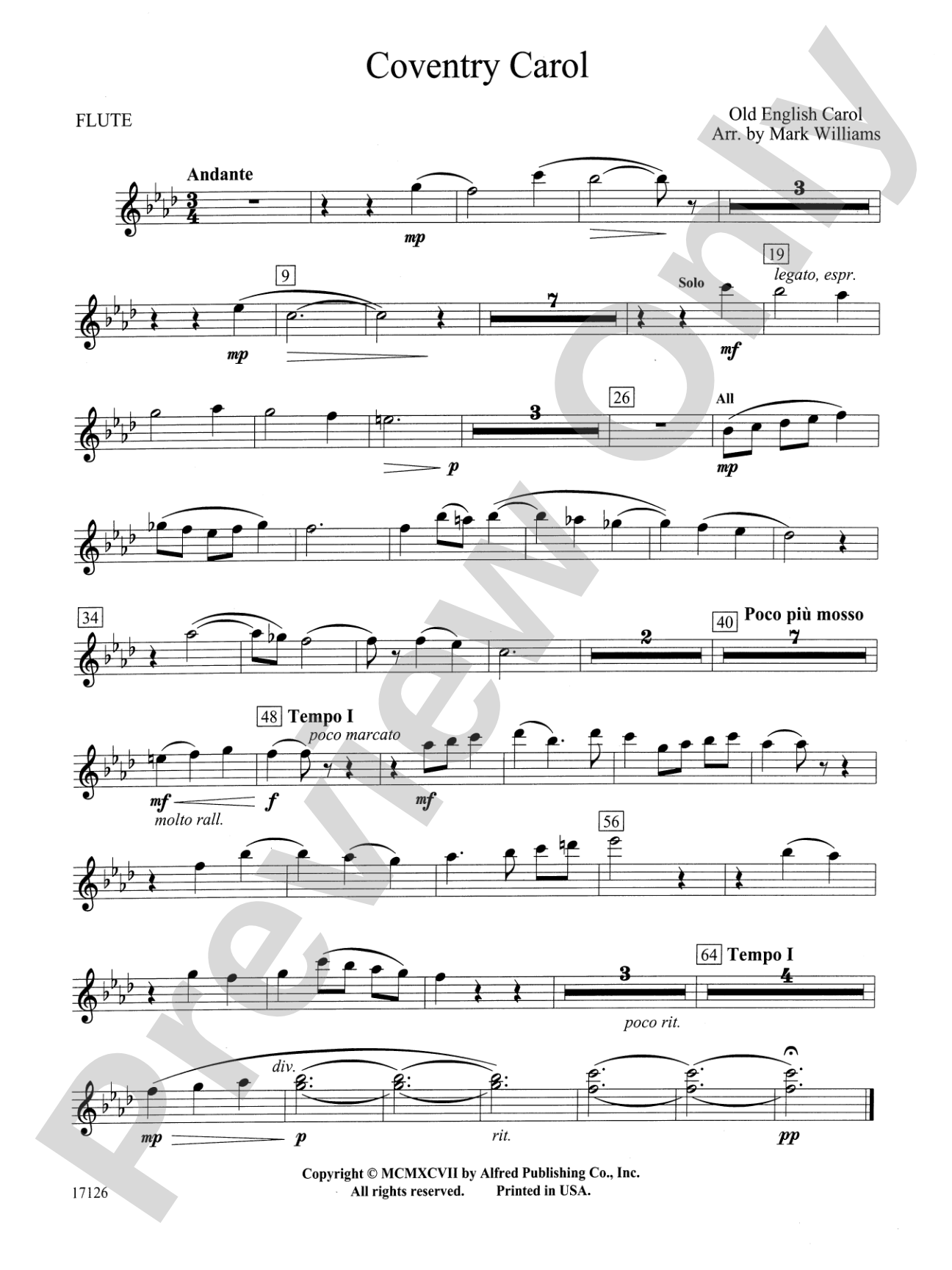 Coventry Carol: Flute