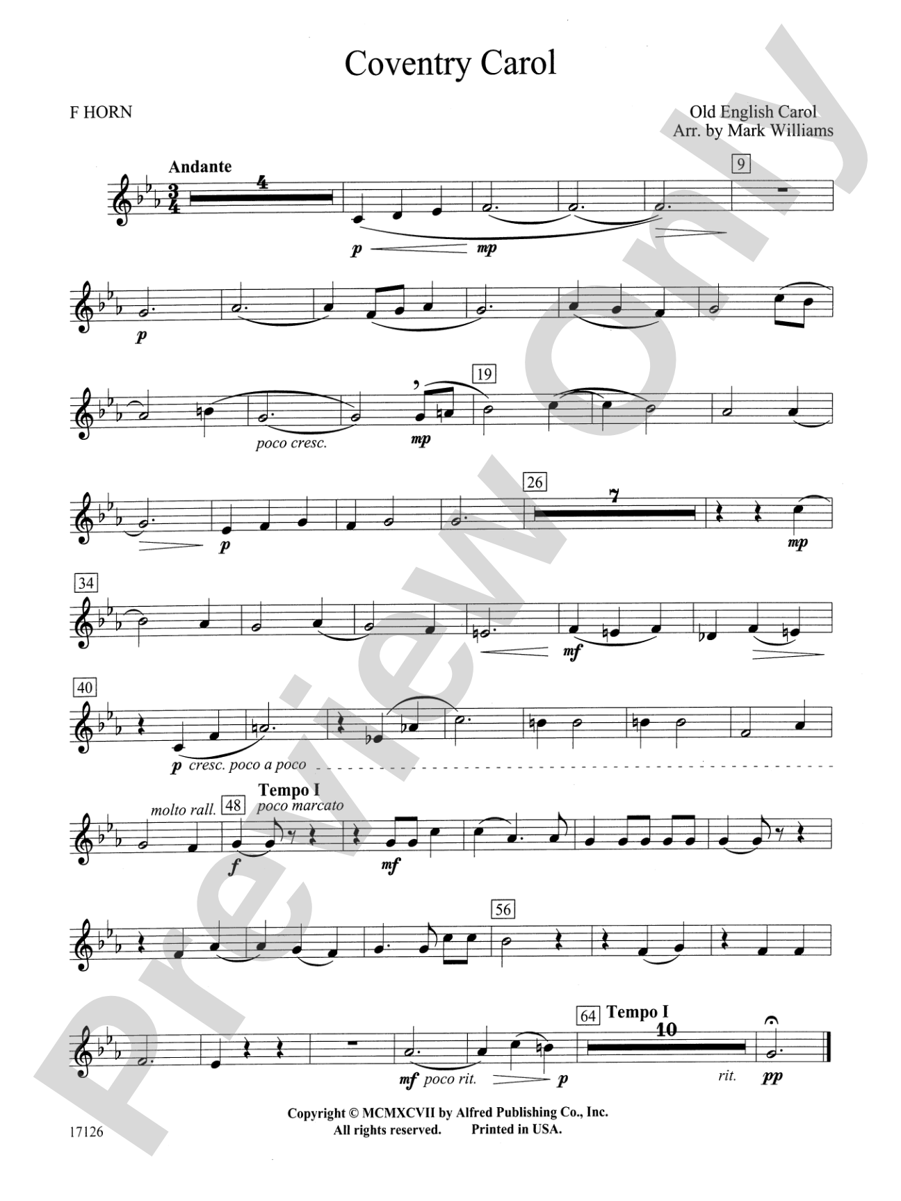 Coventry Carol: 1st F Horn