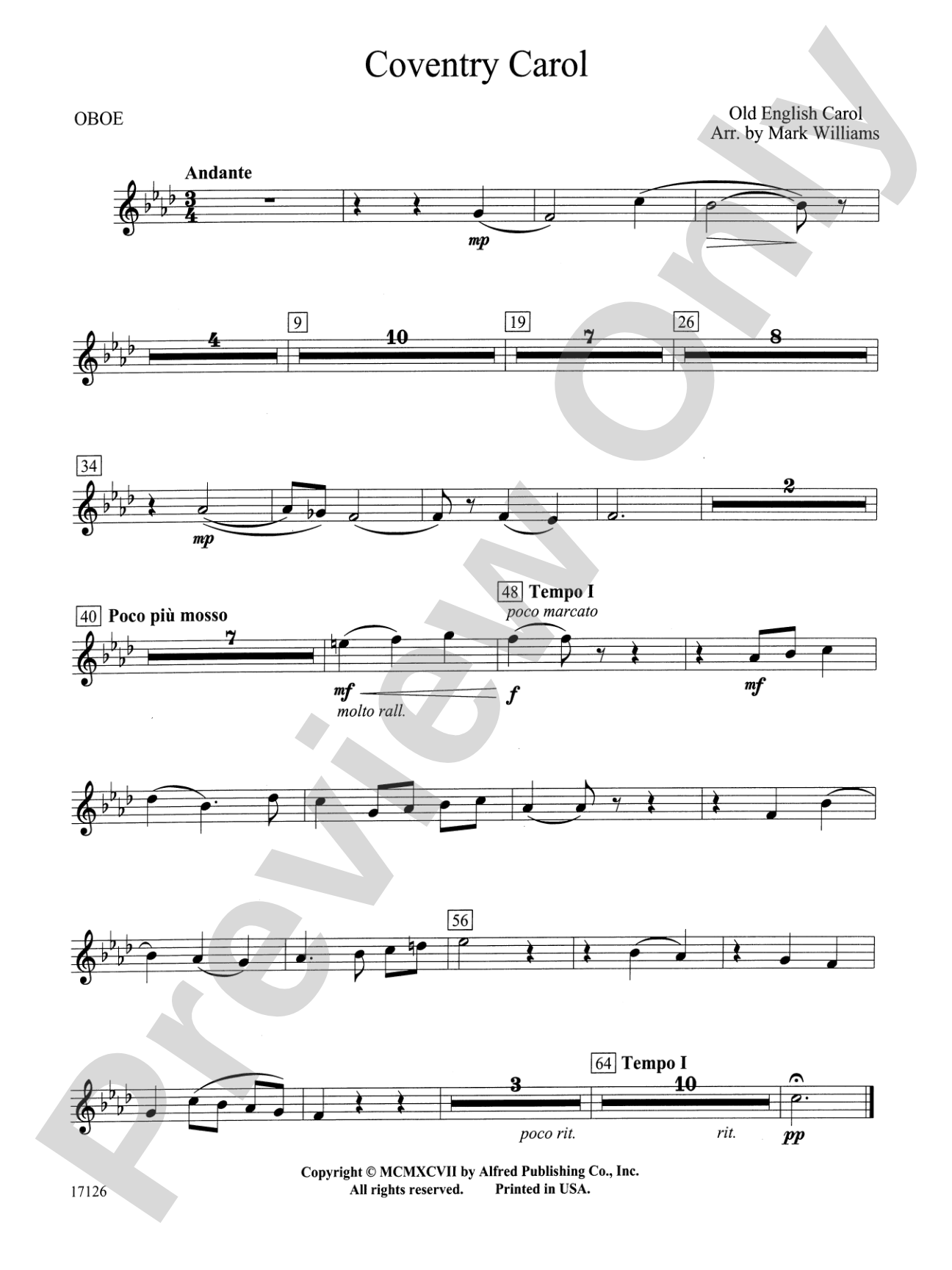 Coventry Carol: Oboe