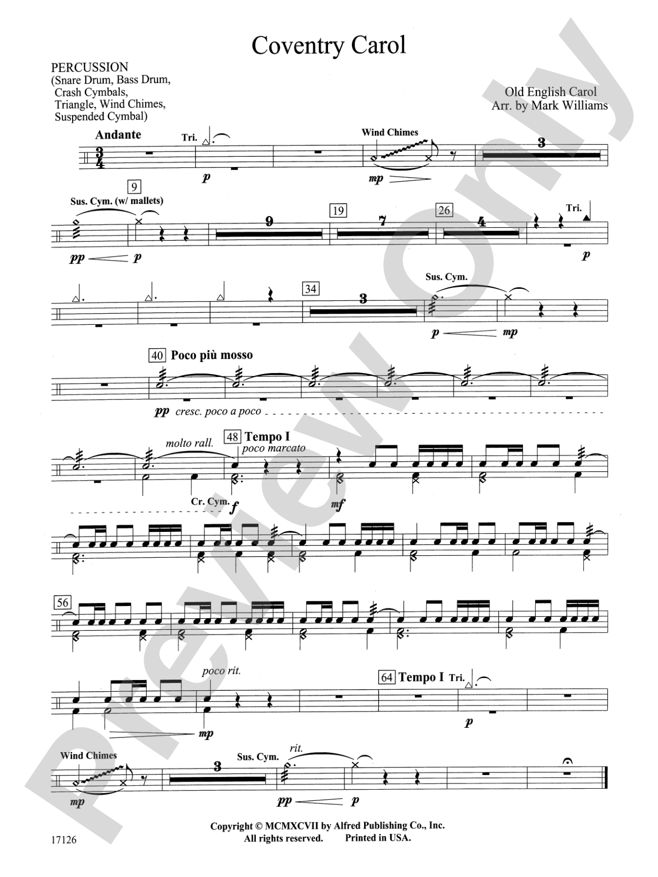Coventry Carol: 1st Percussion
