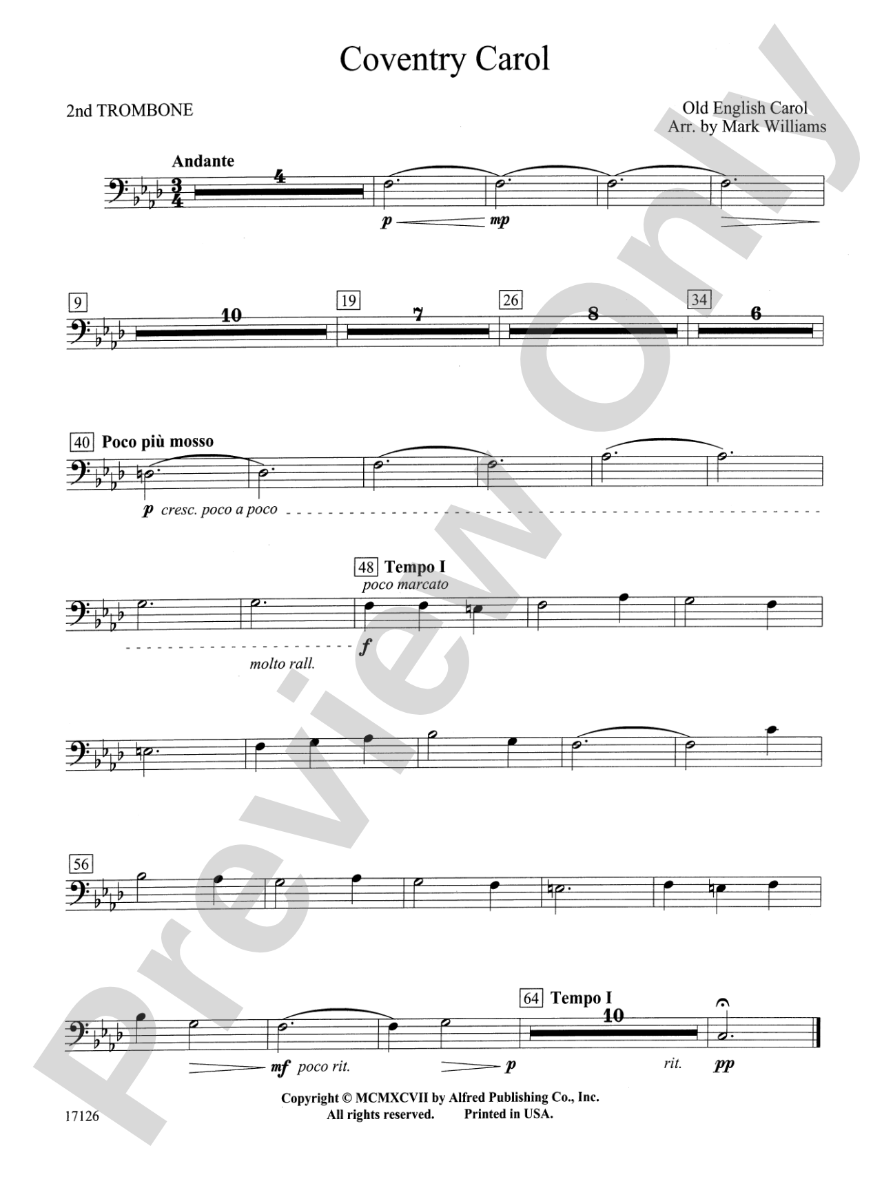 Coventry Carol: 2nd Trombone