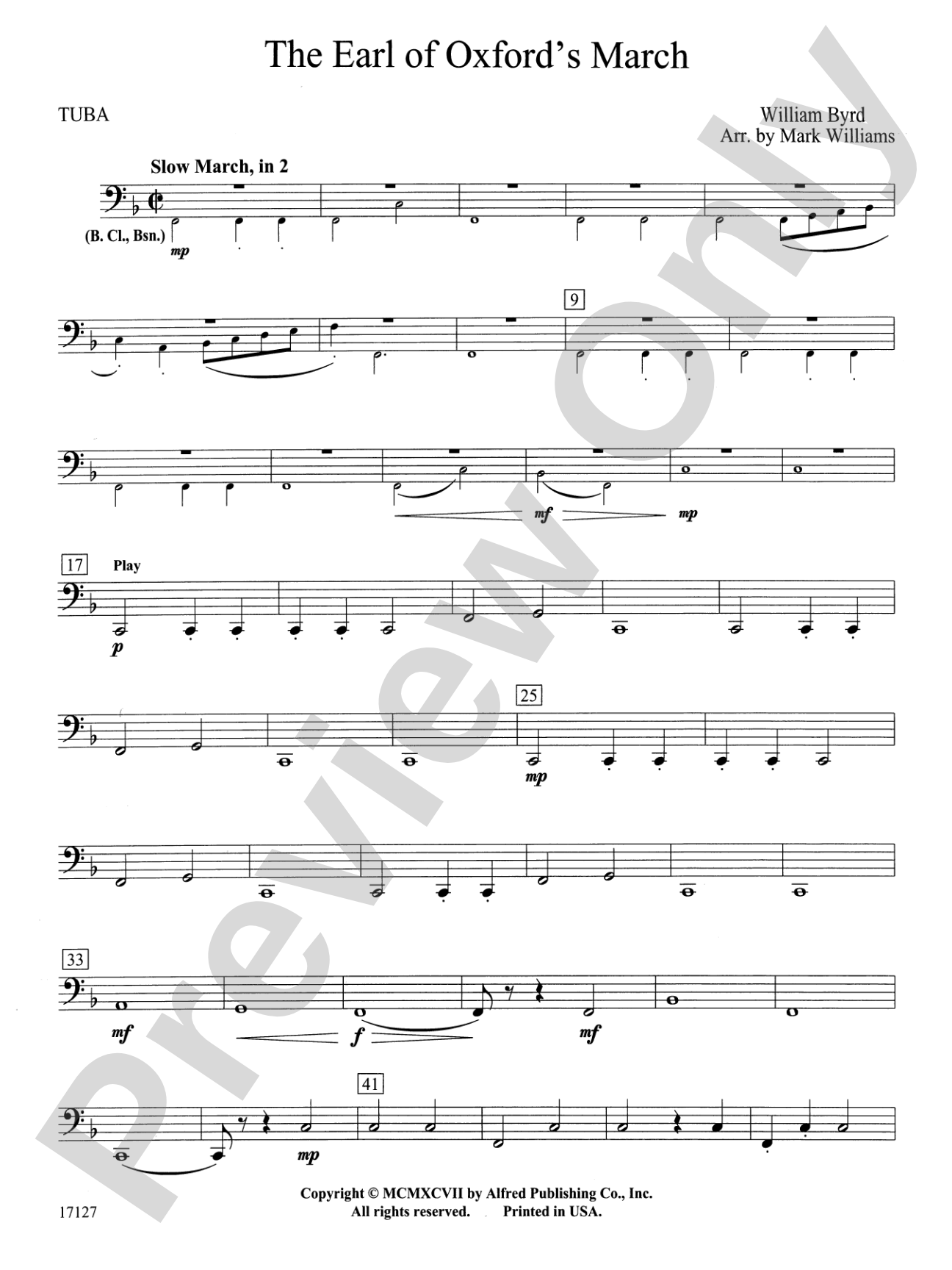 Earl of Oxford's March: Tuba