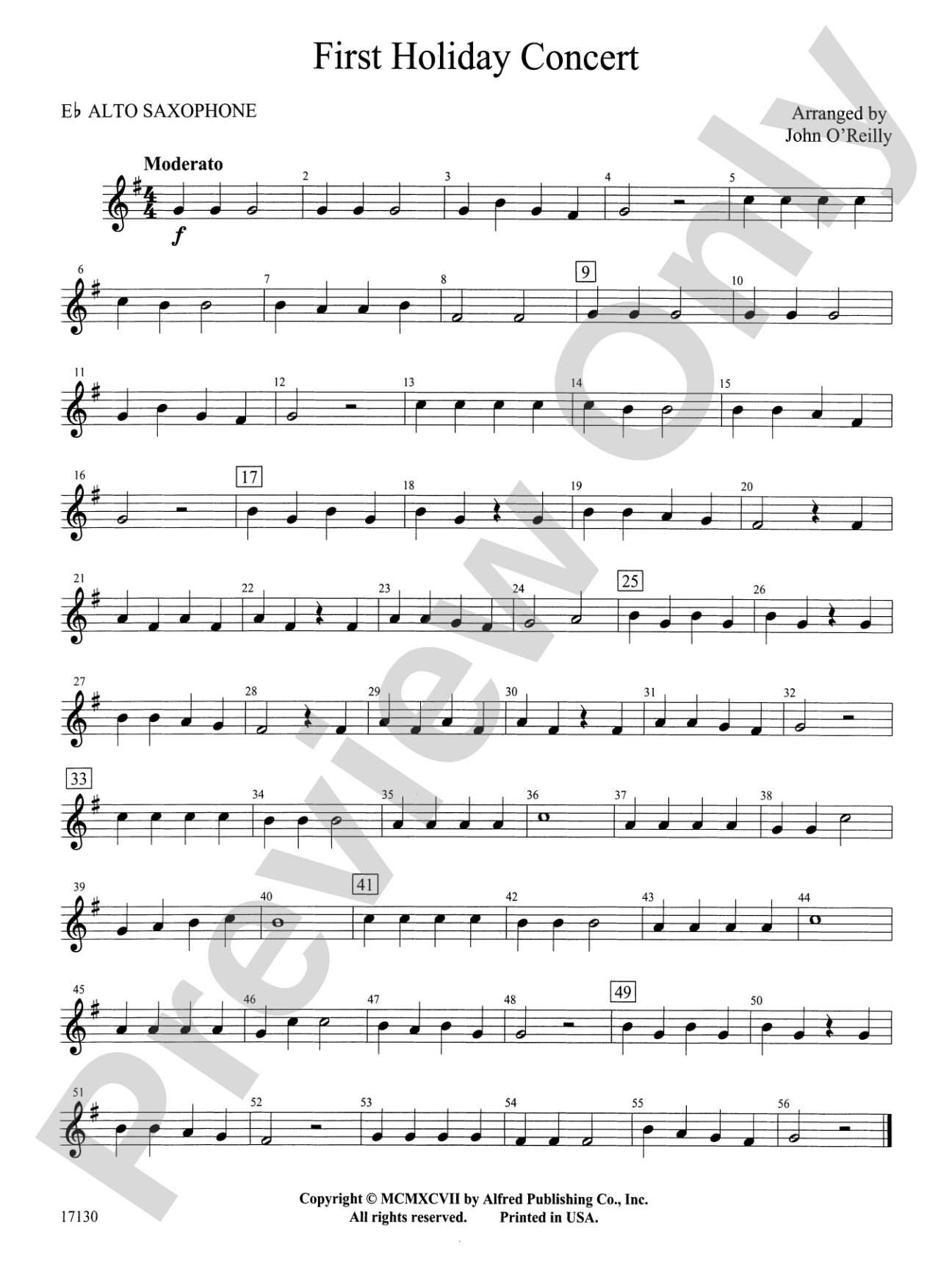 First Holiday Concert: E-flat Alto Saxophone