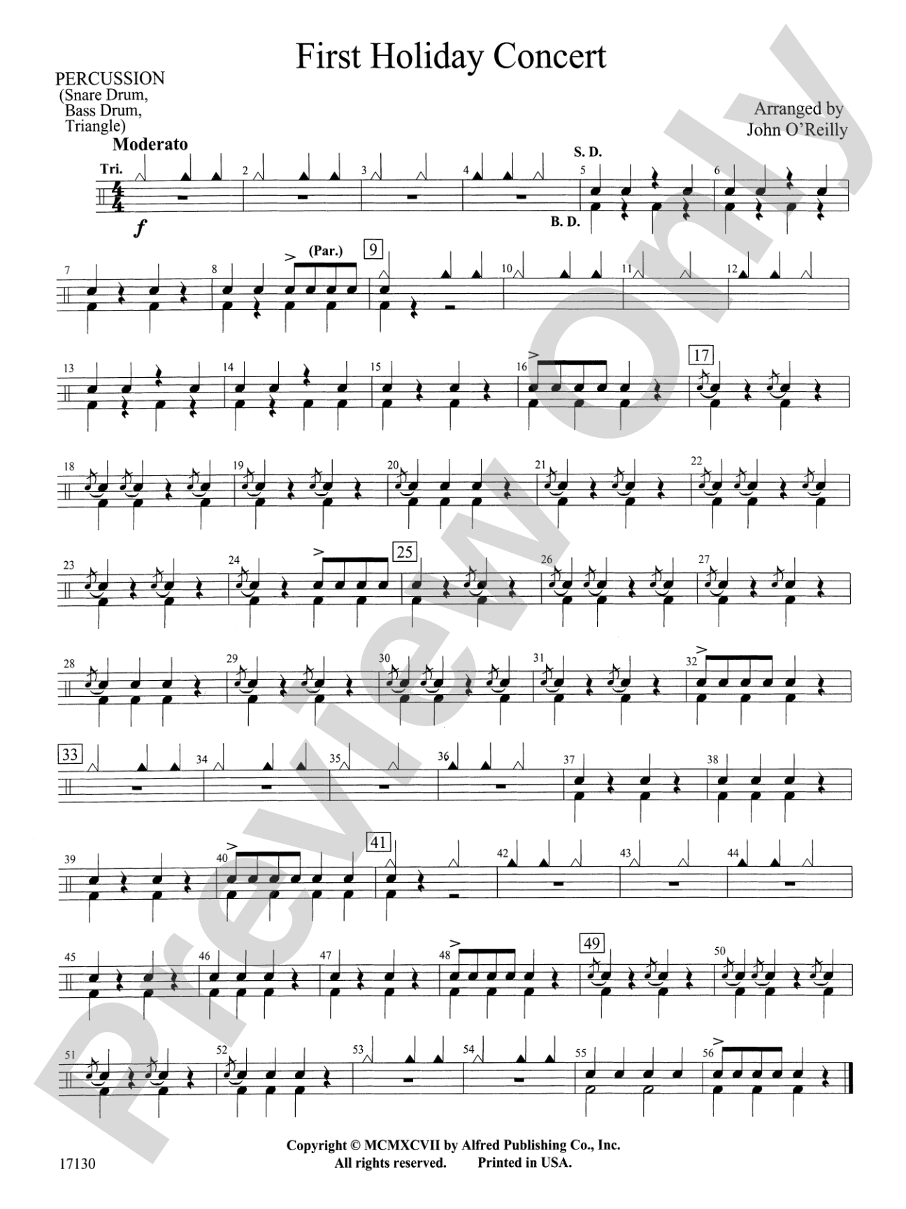 First Holiday Concert: 1st Percussion