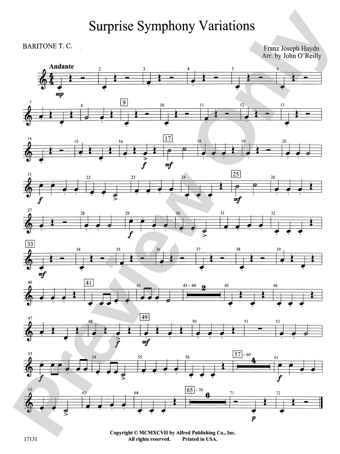 Surprise Symphony Variations: Baritone T.C.