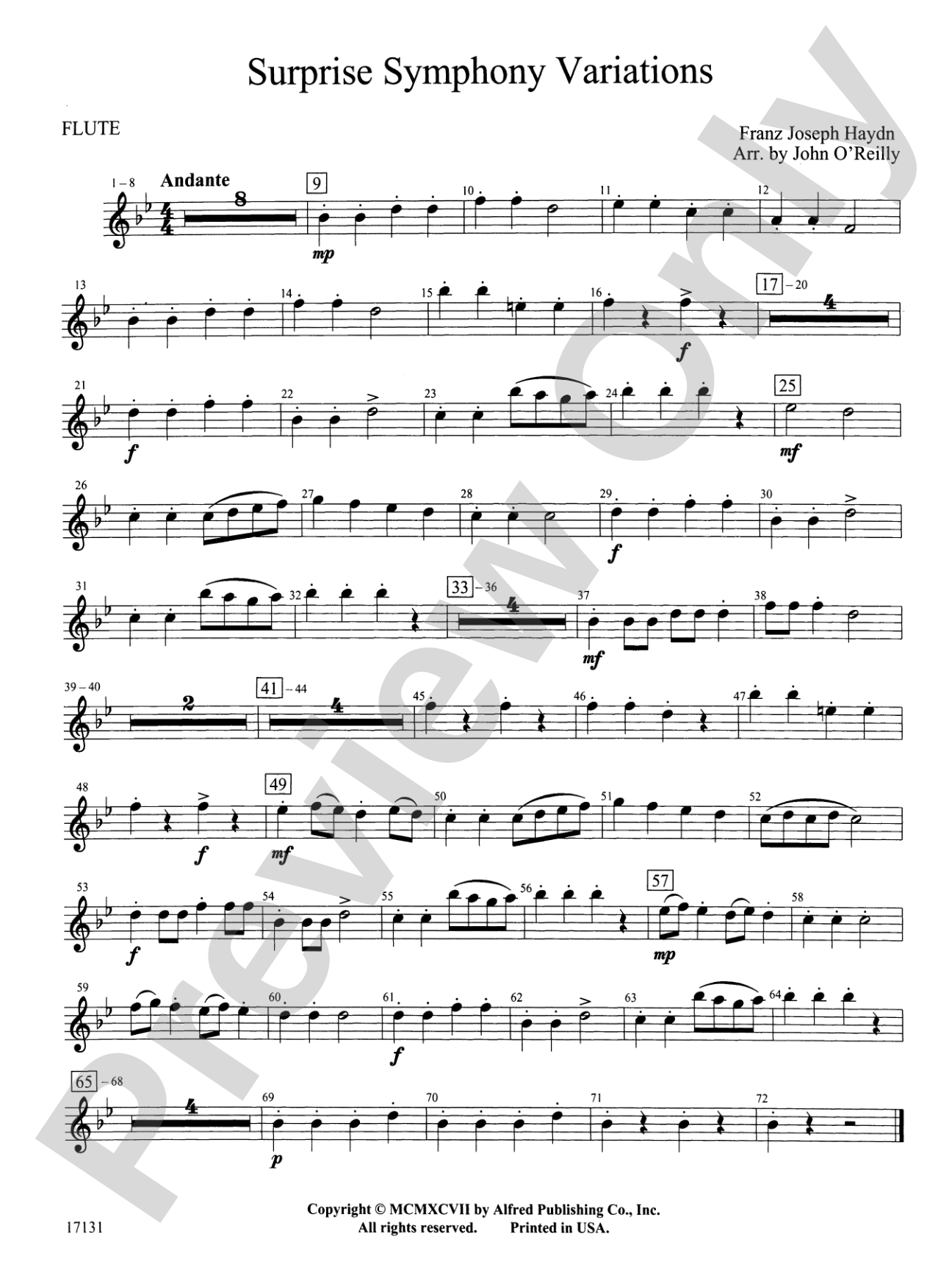 Surprise Symphony Variations: Flute