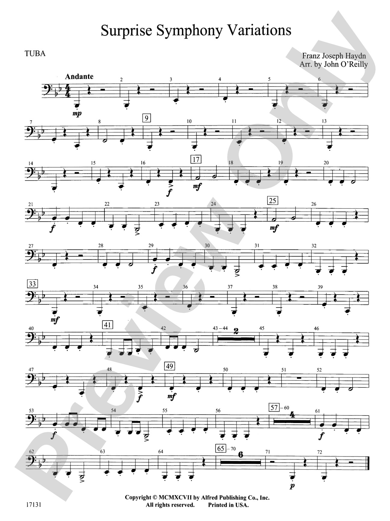 Surprise Symphony Variations: Tuba