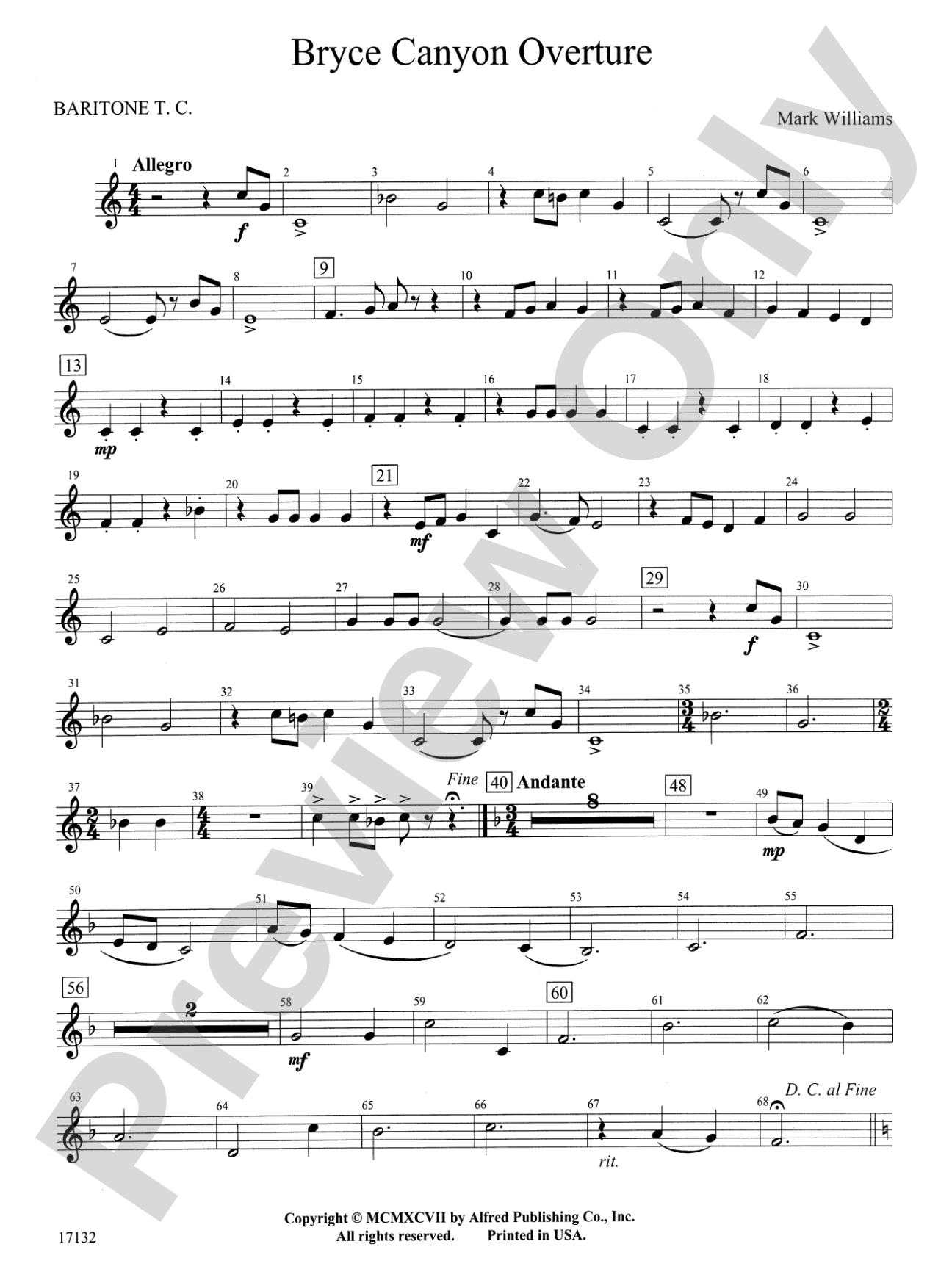Bryce Canyon Overture: Baritone T.C.
