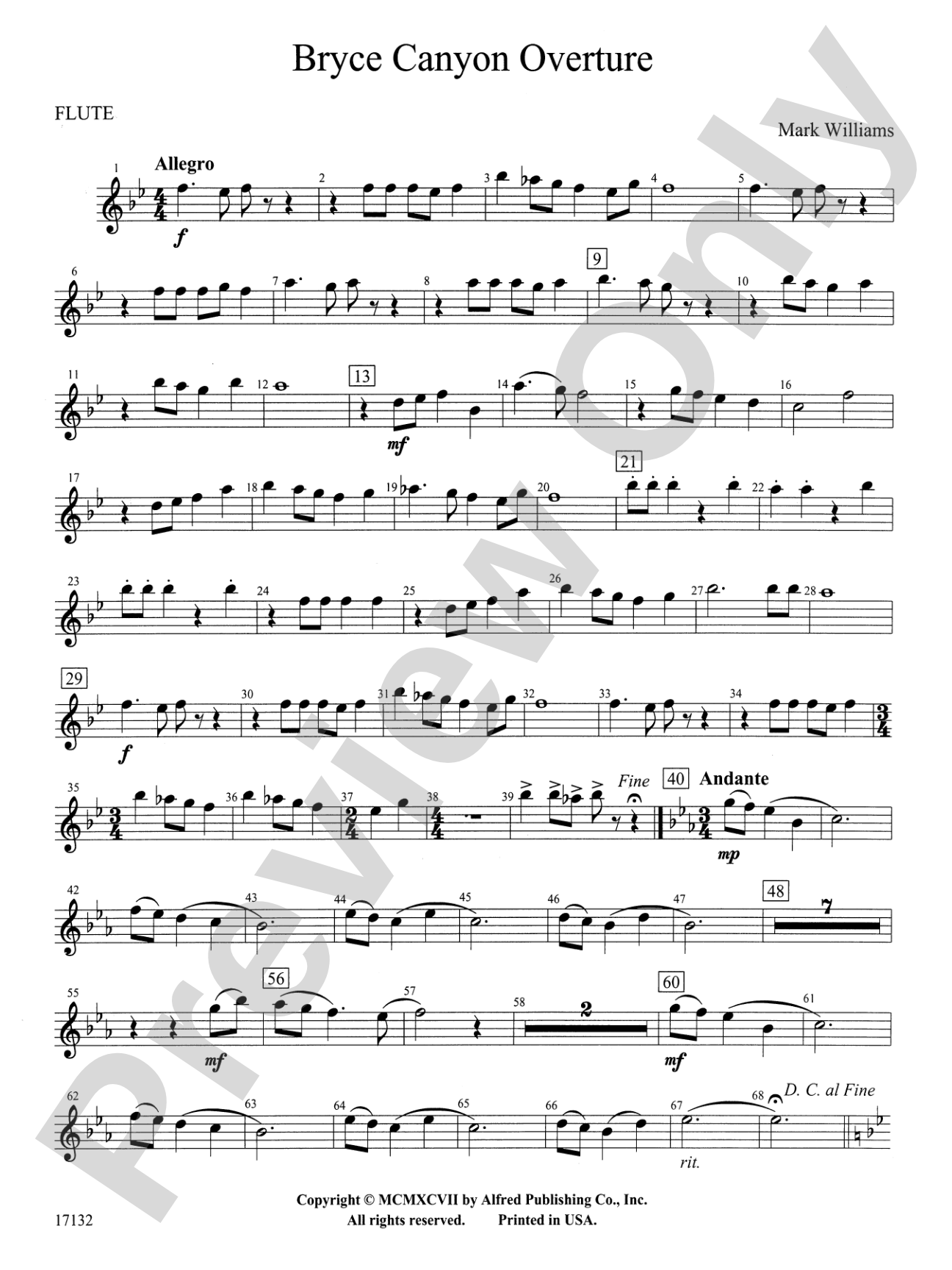 Bryce Canyon Overture: Flute