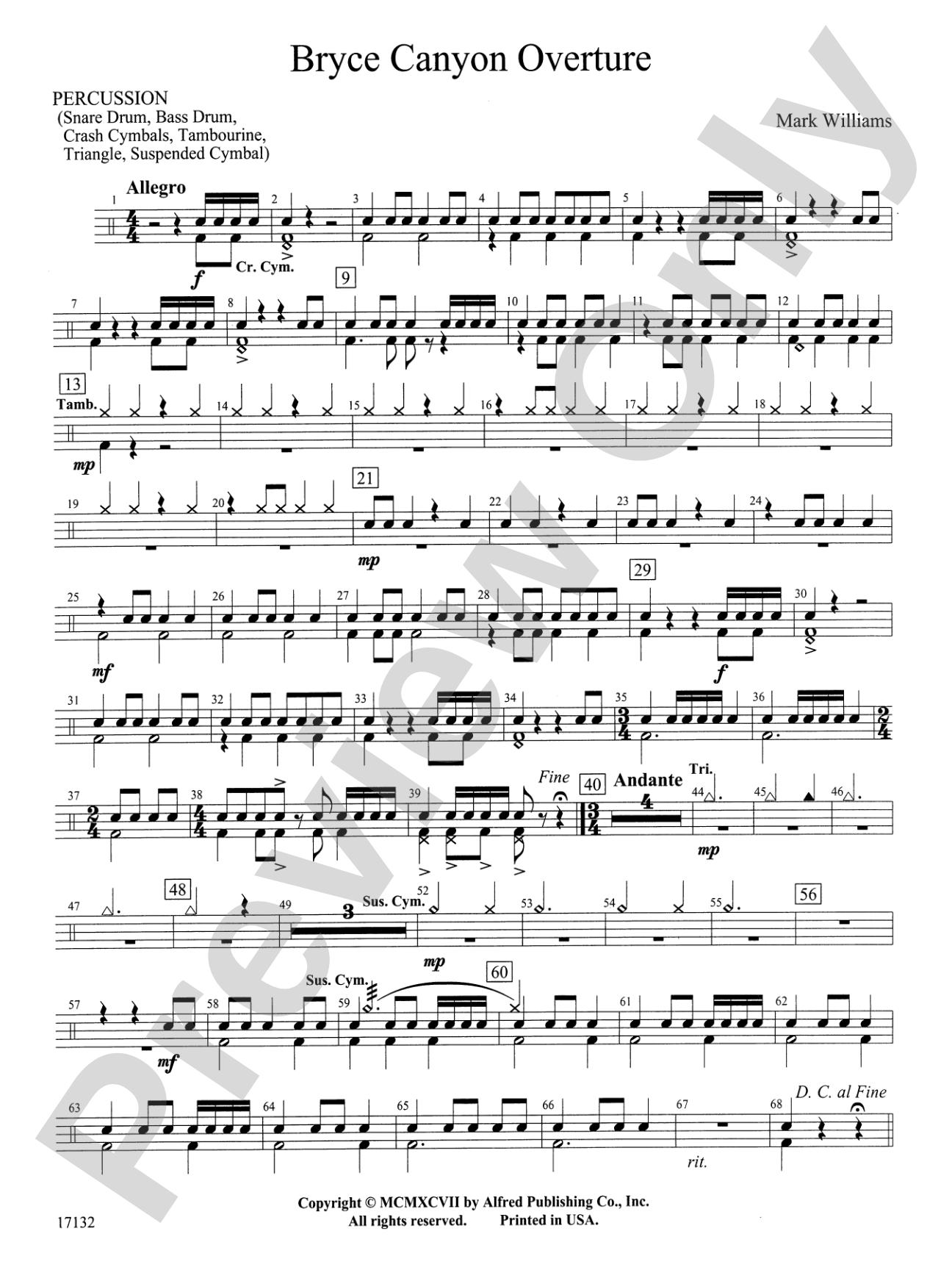 Bryce Canyon Overture: 1st Percussion