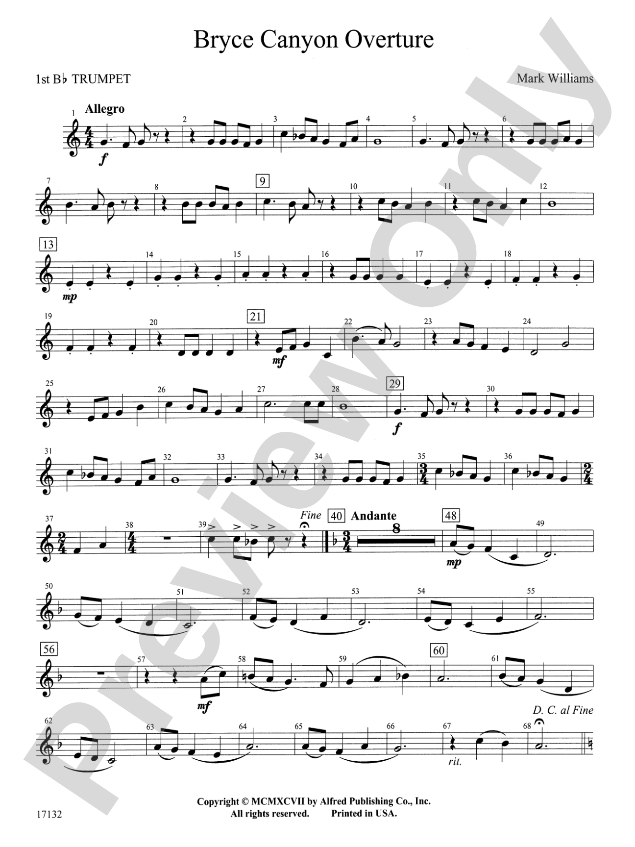 Bryce Canyon Overture: 1st B-flat Trumpet
