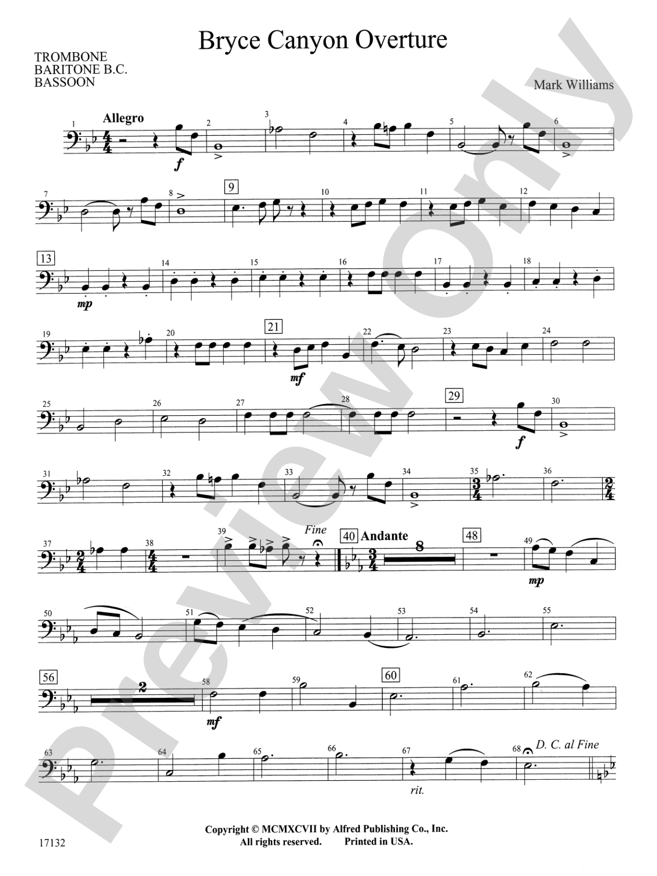 Bryce Canyon Overture: 1st Trombone