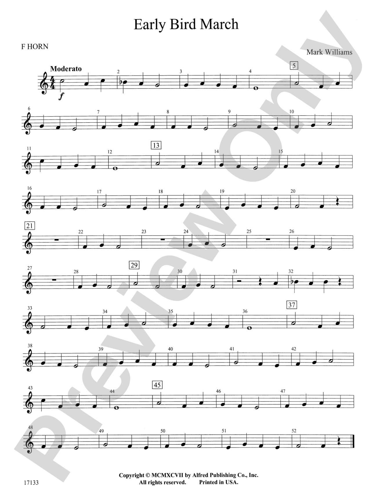 Early Bird March: 1st F Horn