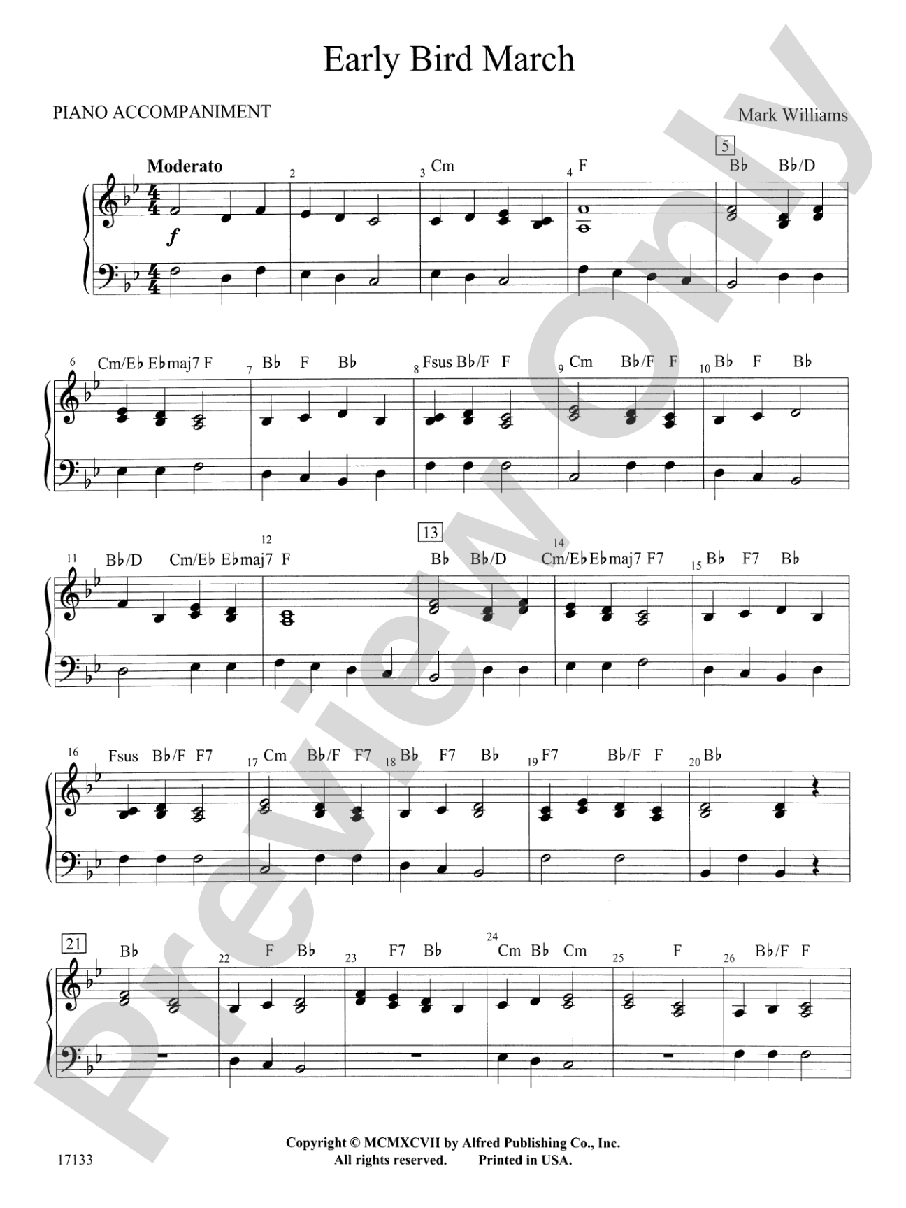 Early Bird March: Piano Accompaniment