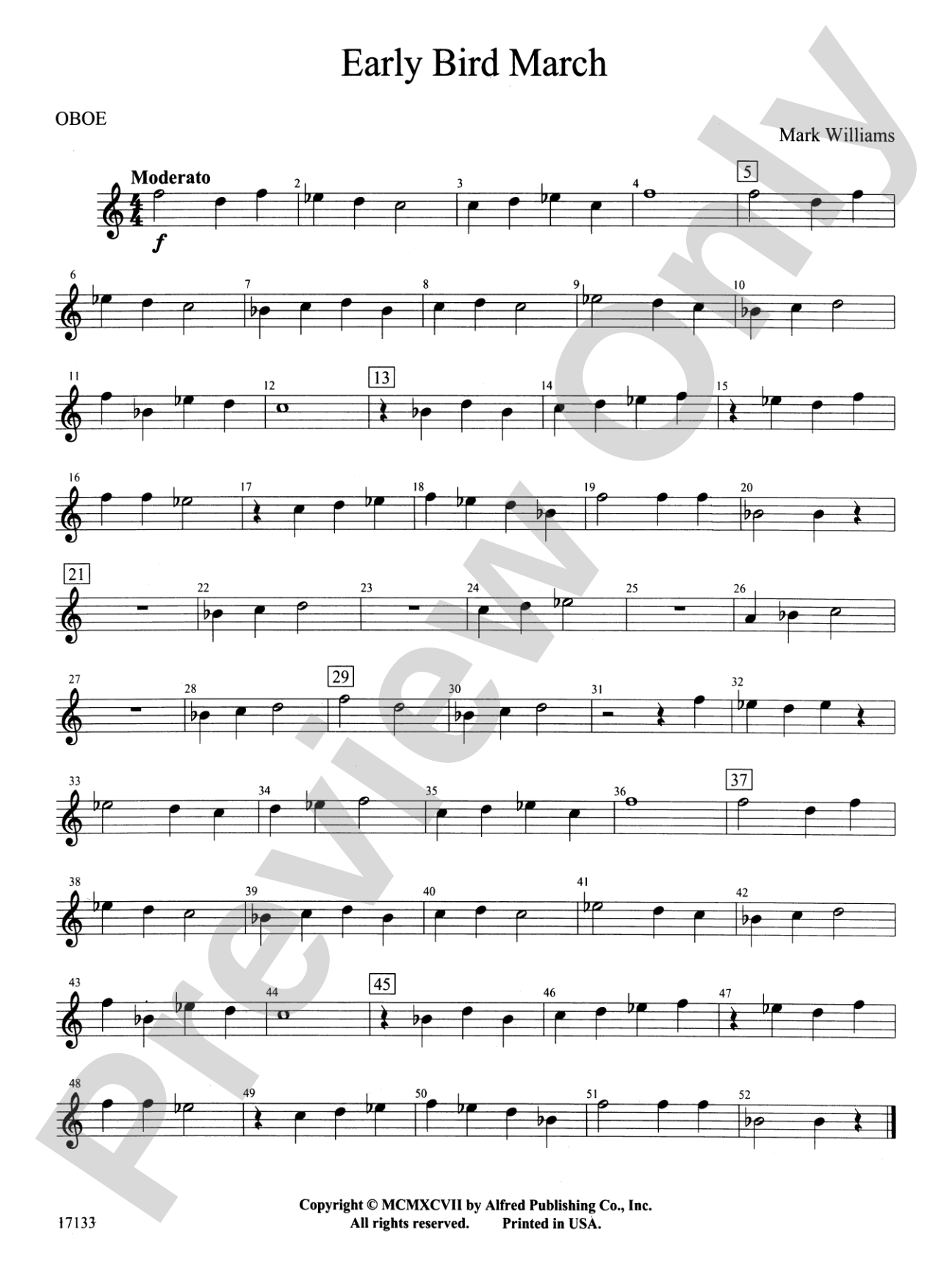 Early Bird March: Oboe