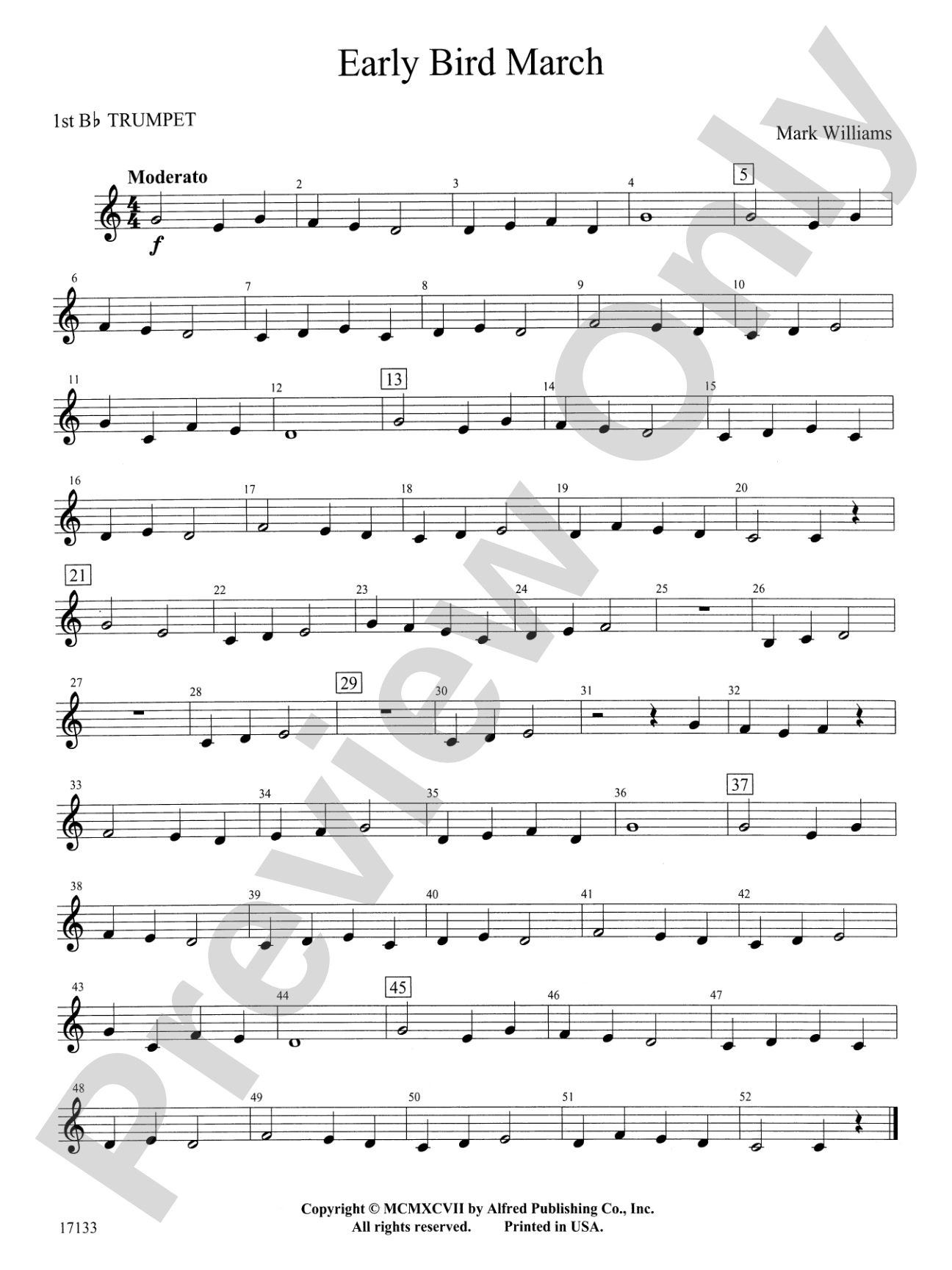 Early Bird March: 1st B-flat Trumpet