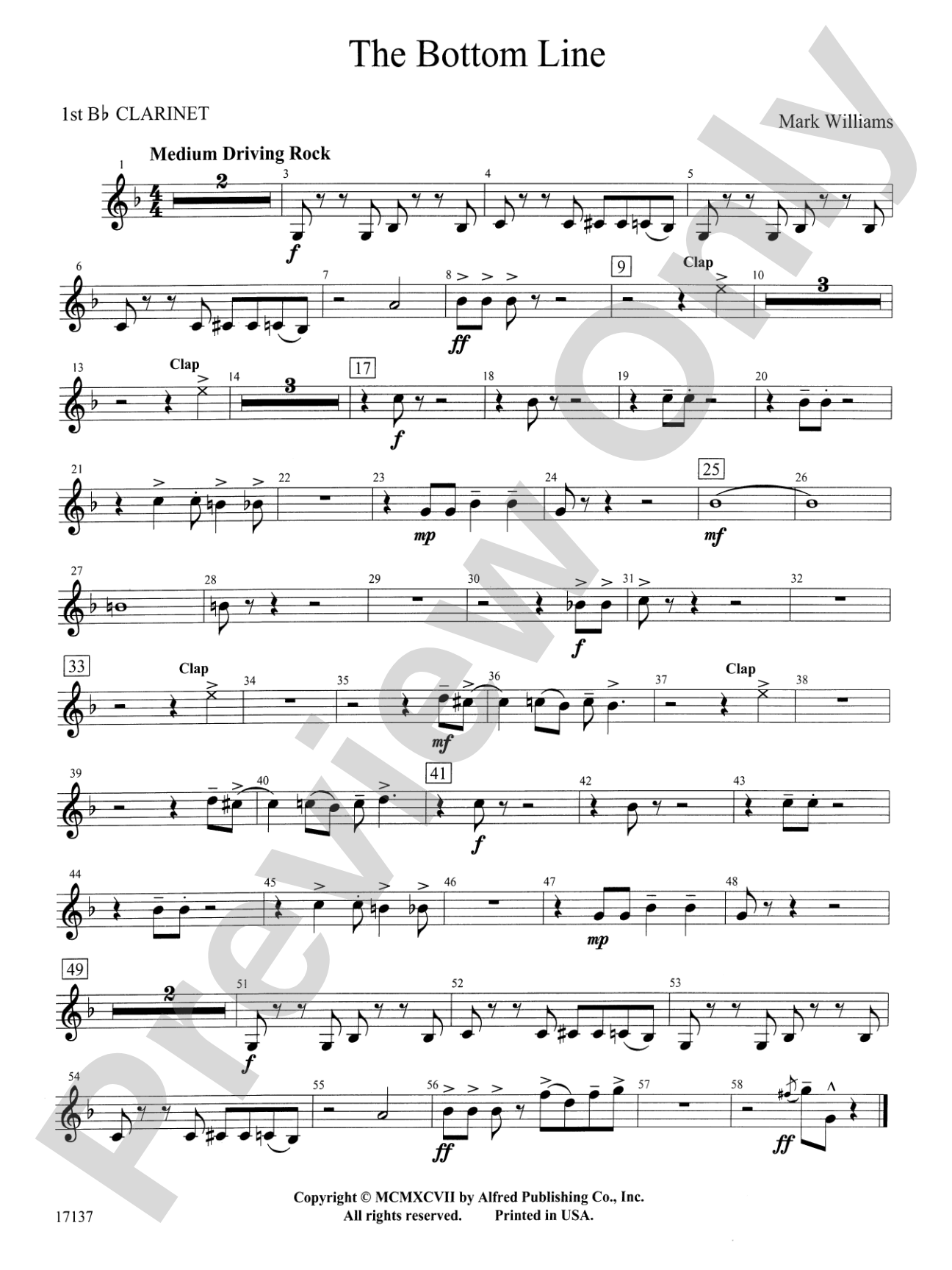 The Bottom Line: 1st B-flat Clarinet