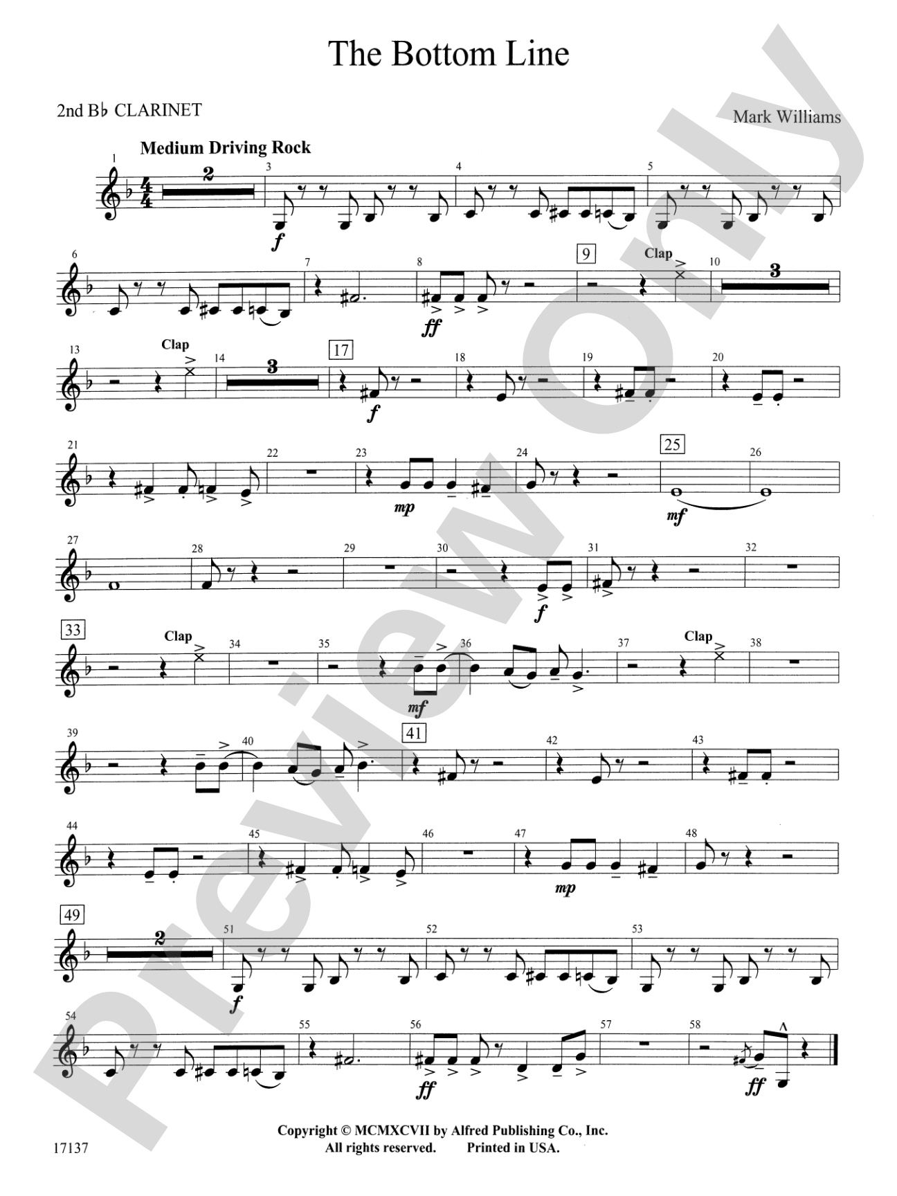 The Bottom Line: 2nd B-flat Clarinet