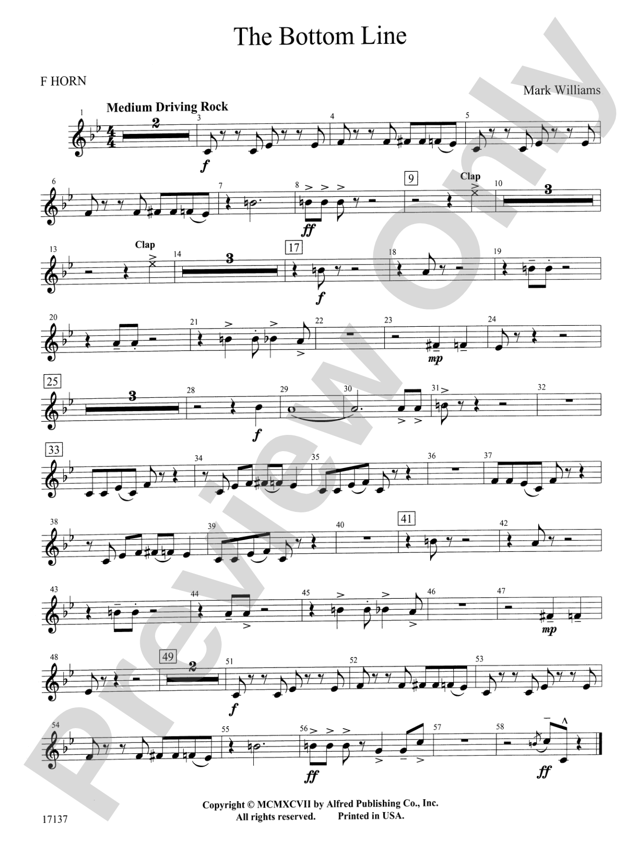 The Bottom Line: 1st F Horn