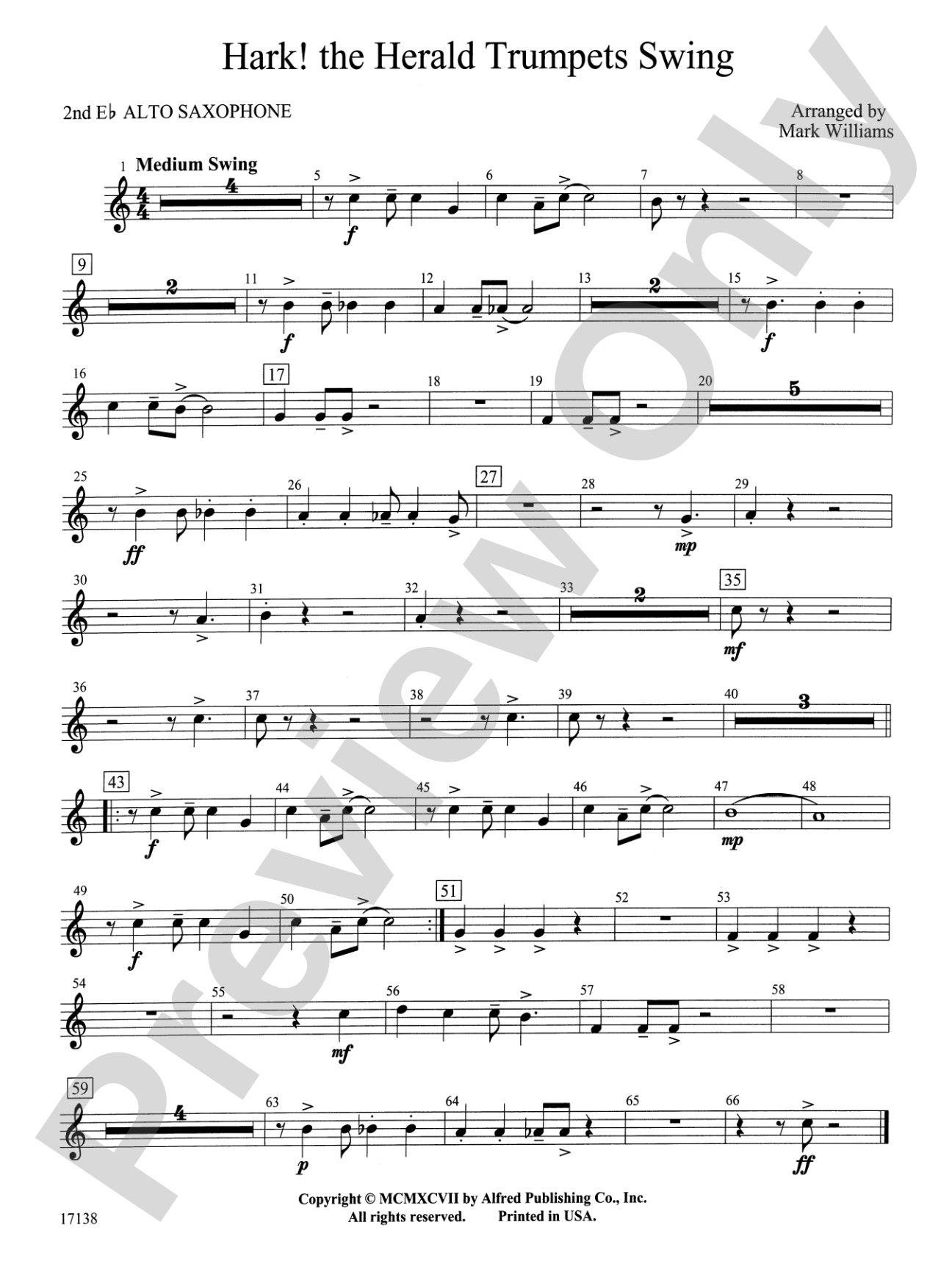 Hark, the Herald Trumpets Swing: 2nd E-flat Alto Saxophone