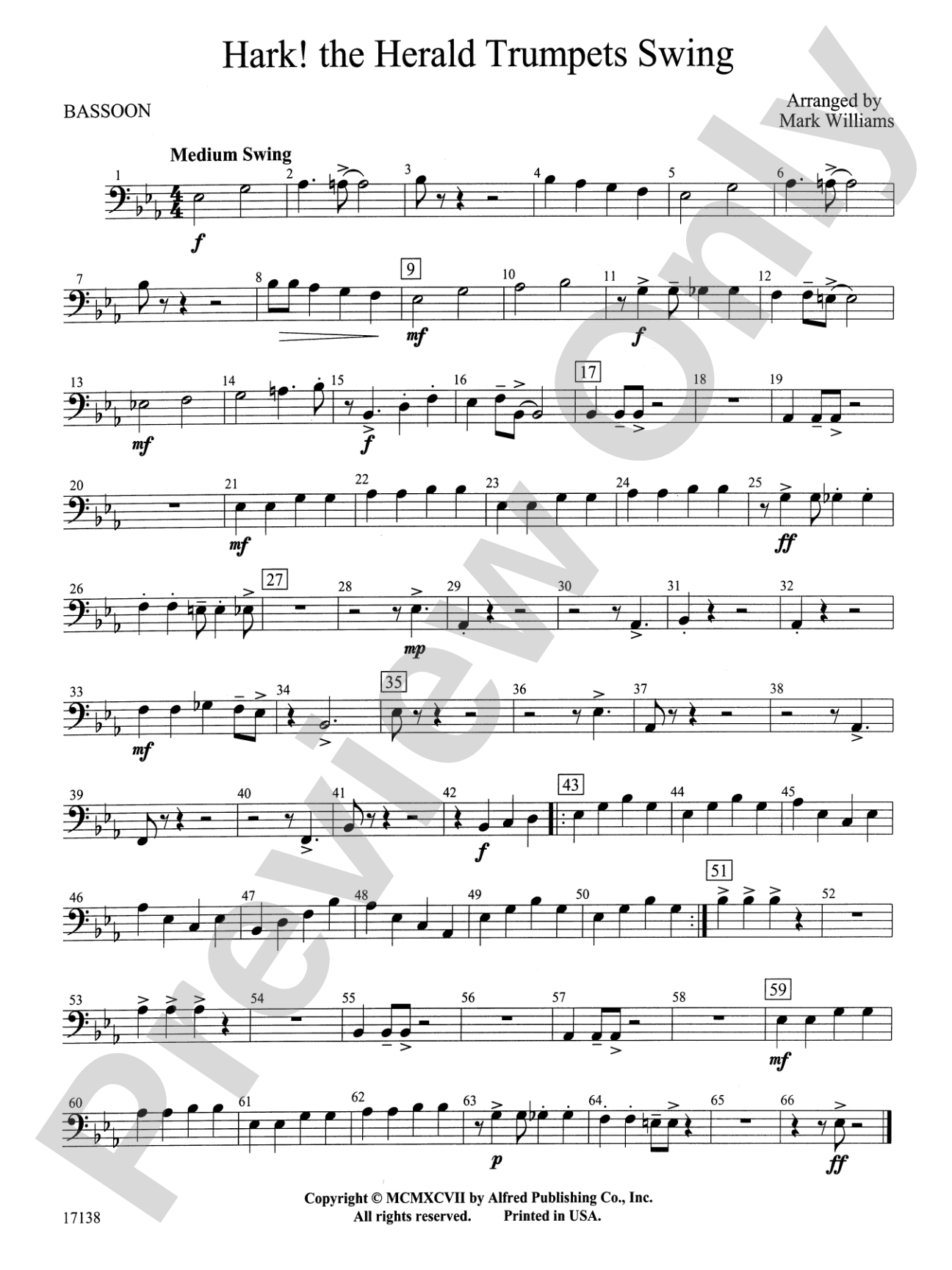 Hark, the Herald Trumpets Swing: Bassoon