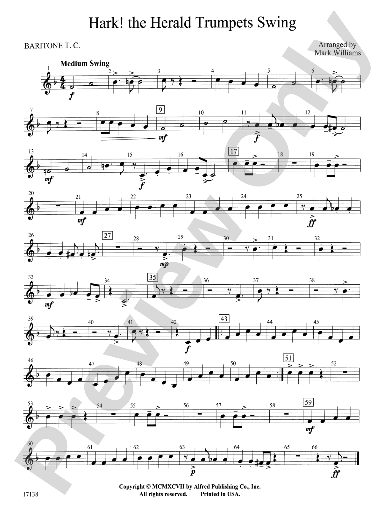 Hark, the Herald Trumpets Swing: Baritone T.C.