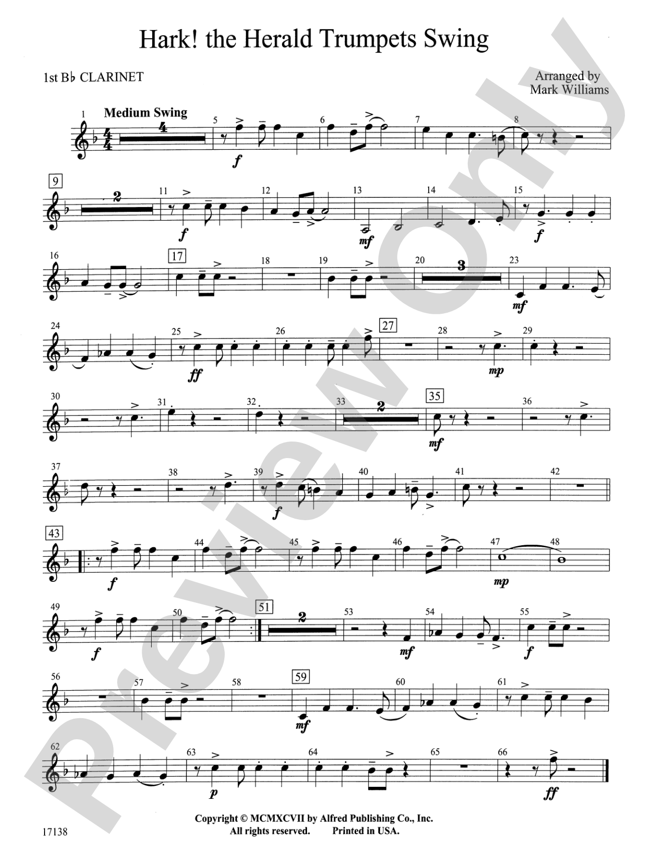 Hark, the Herald Trumpets Swing: 1st B-flat Clarinet