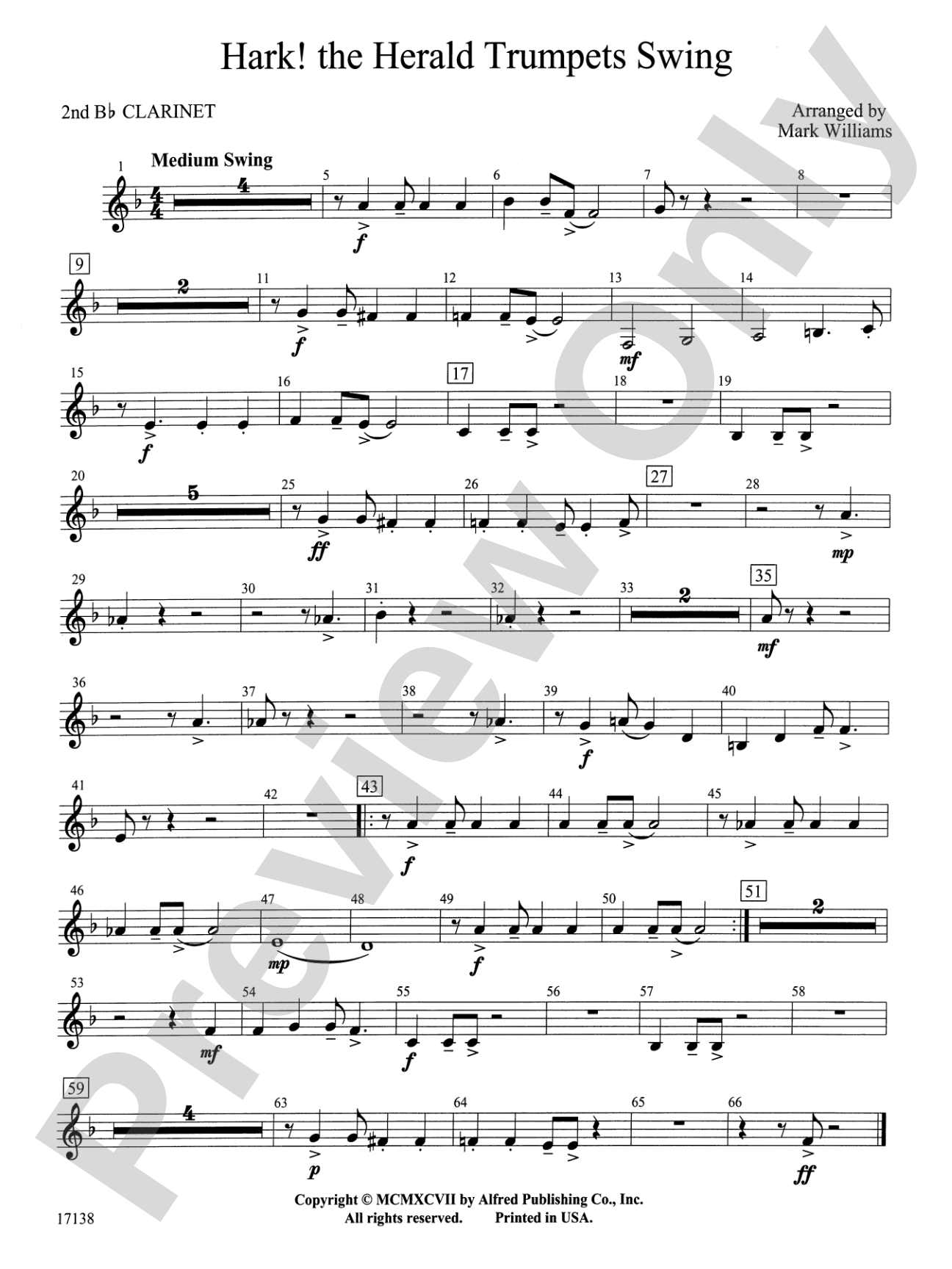 Hark, the Herald Trumpets Swing: 2nd B-flat Clarinet