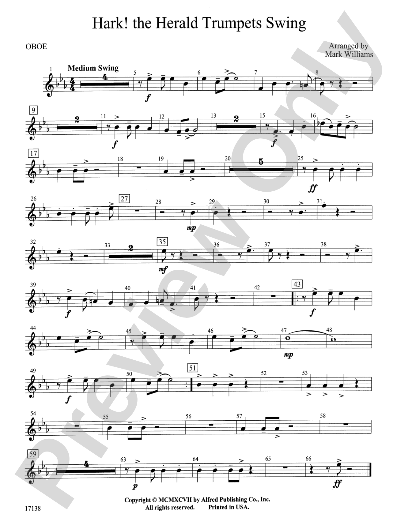 Hark, the Herald Trumpets Swing: Oboe