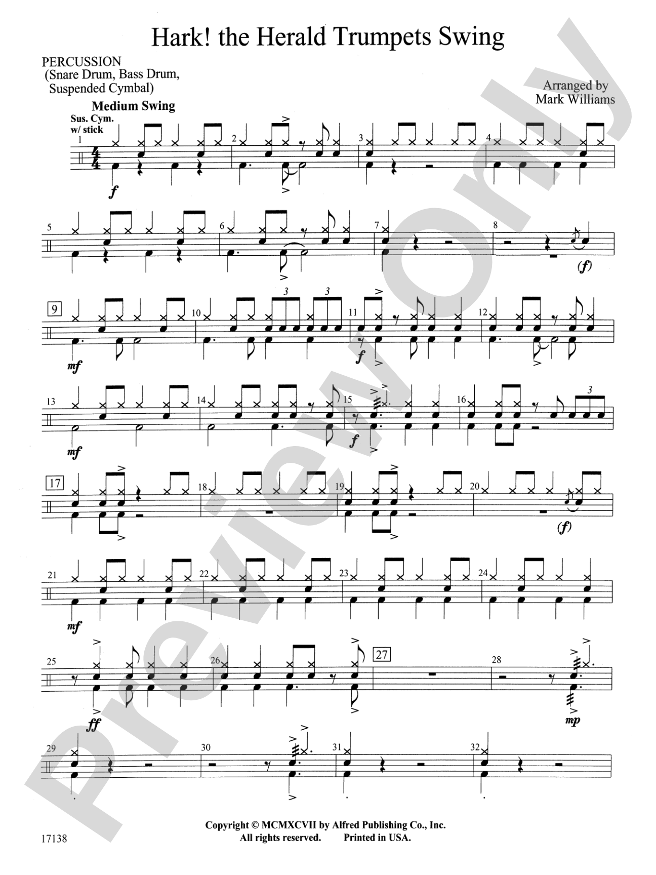 Hark, the Herald Trumpets Swing: 1st Percussion