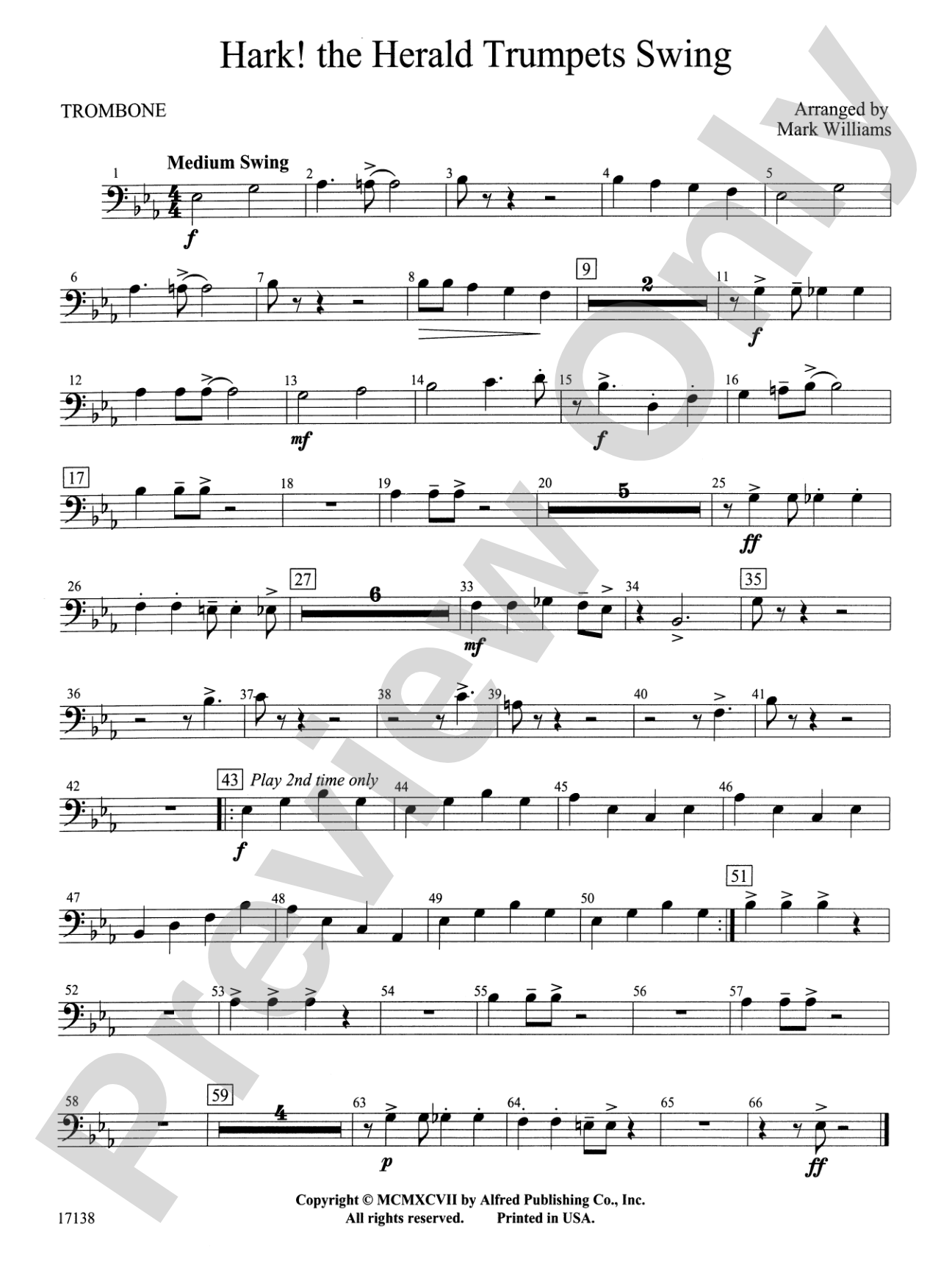 Hark, the Herald Trumpets Swing: 1st Trombone