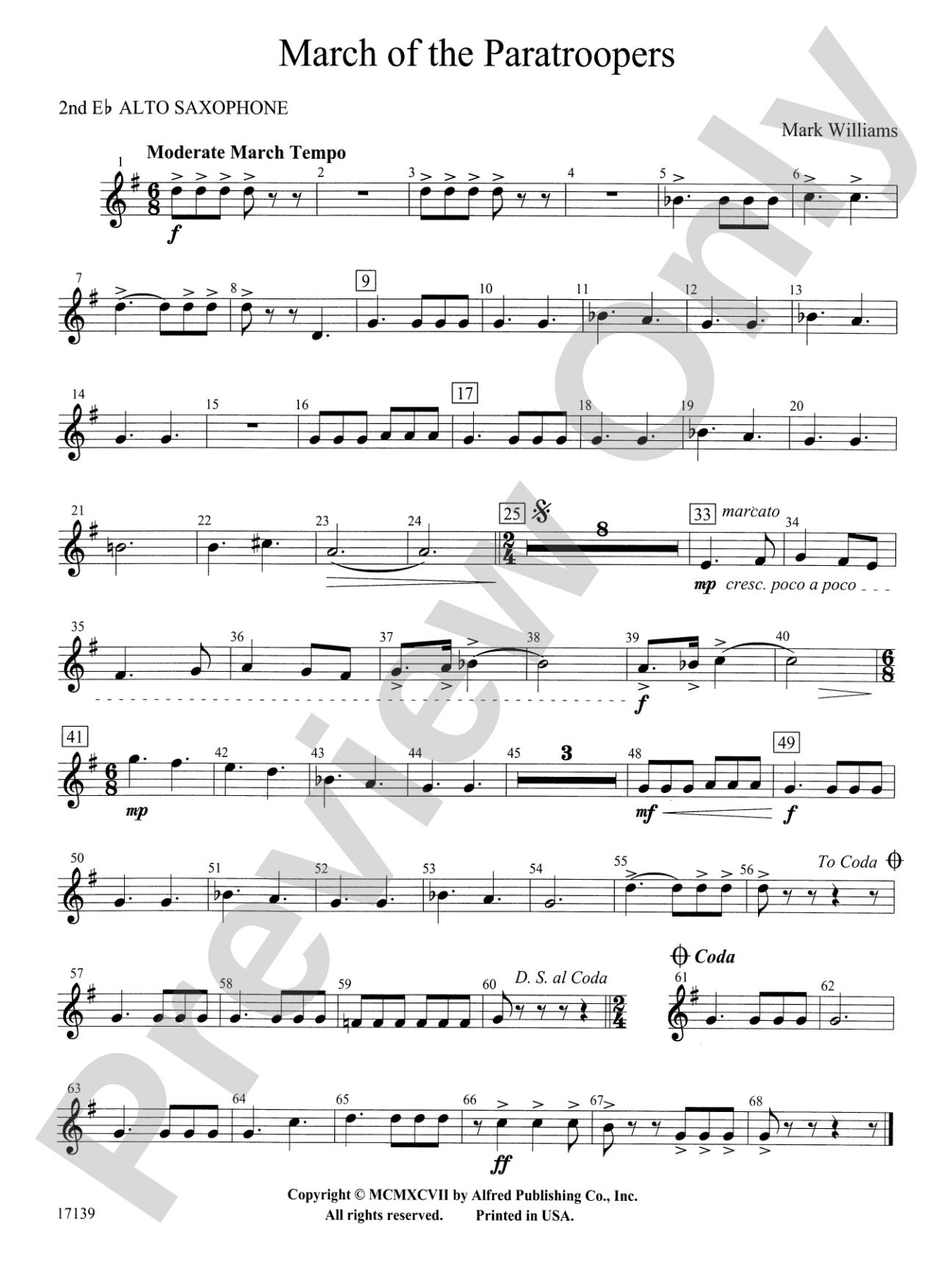March of the Paratroopers: 2nd E-flat Alto Saxophone