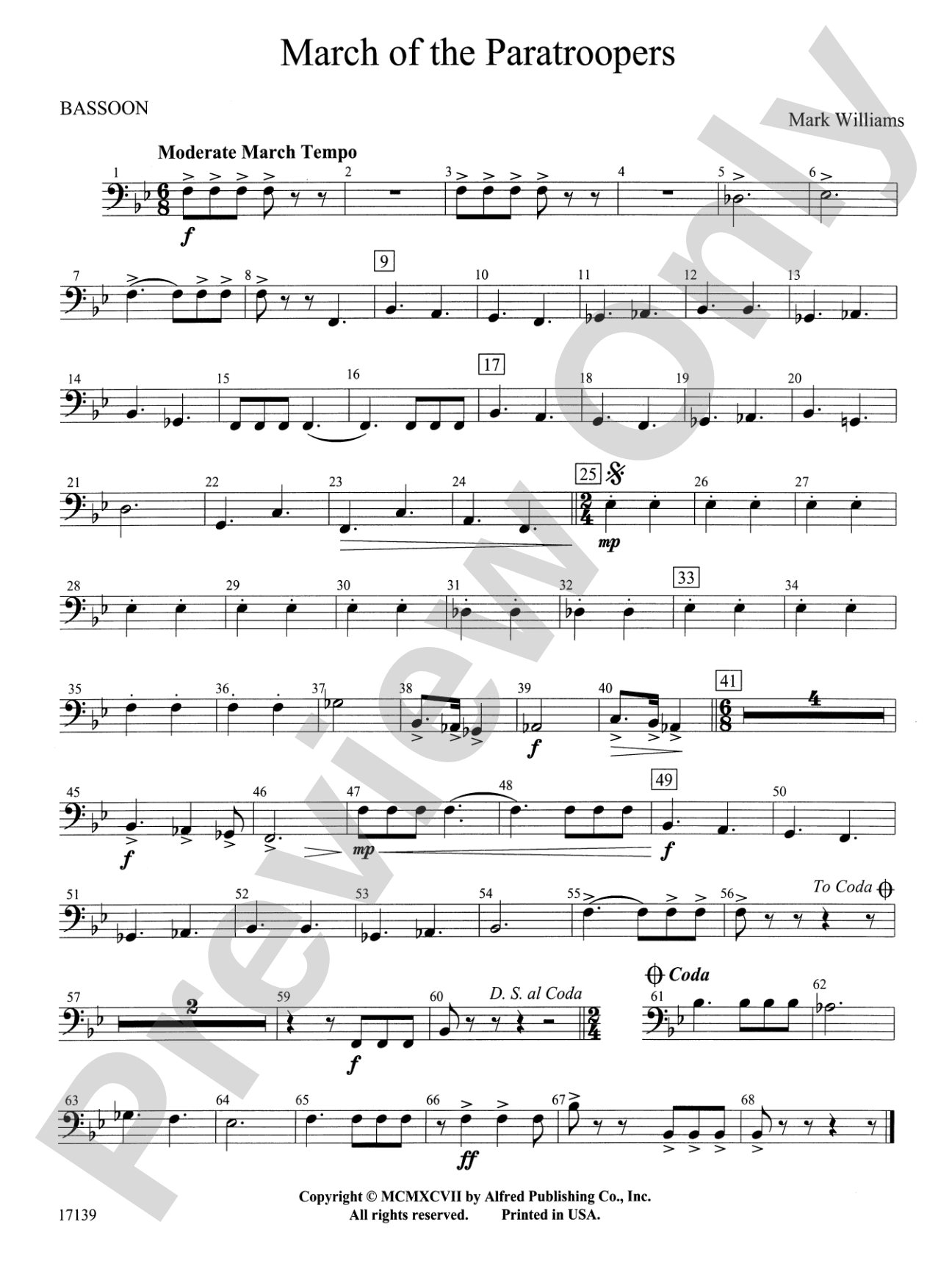 March of the Paratroopers: Bassoon