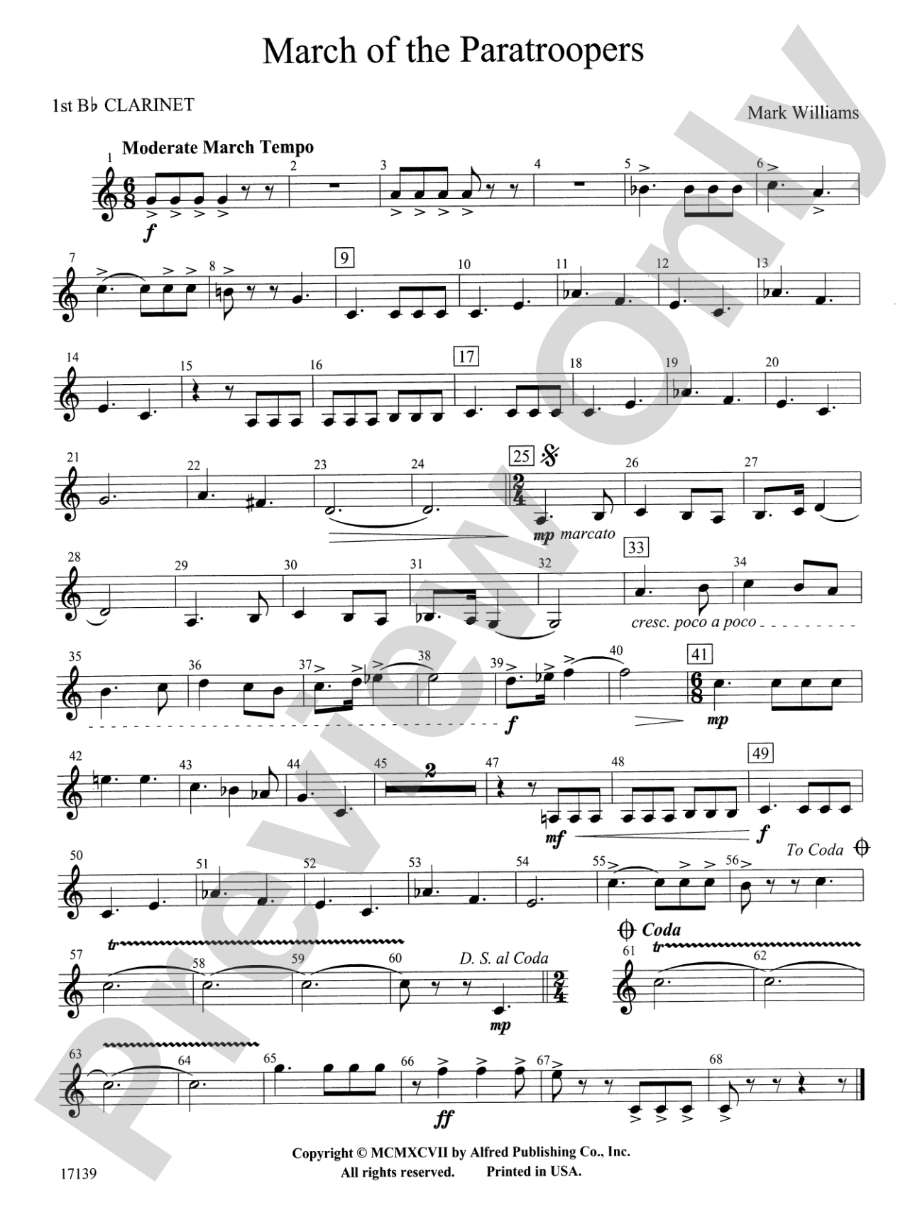 March of the Paratroopers: 1st B-flat Clarinet
