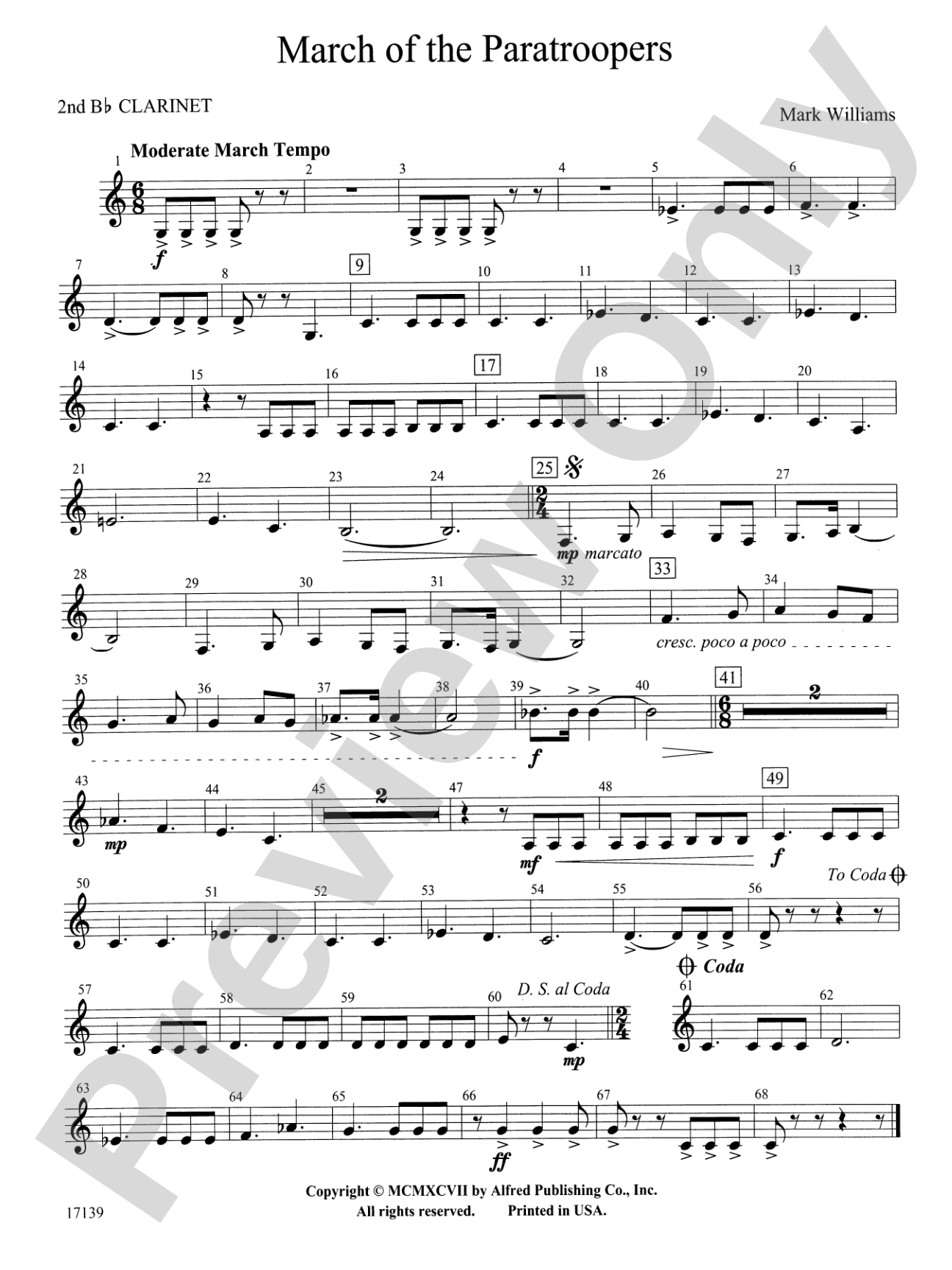 March of the Paratroopers: 2nd B-flat Clarinet