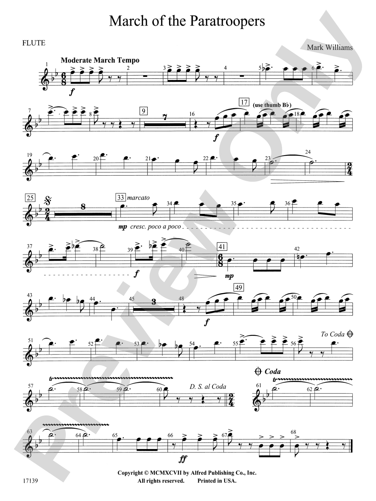 March of the Paratroopers: Flute