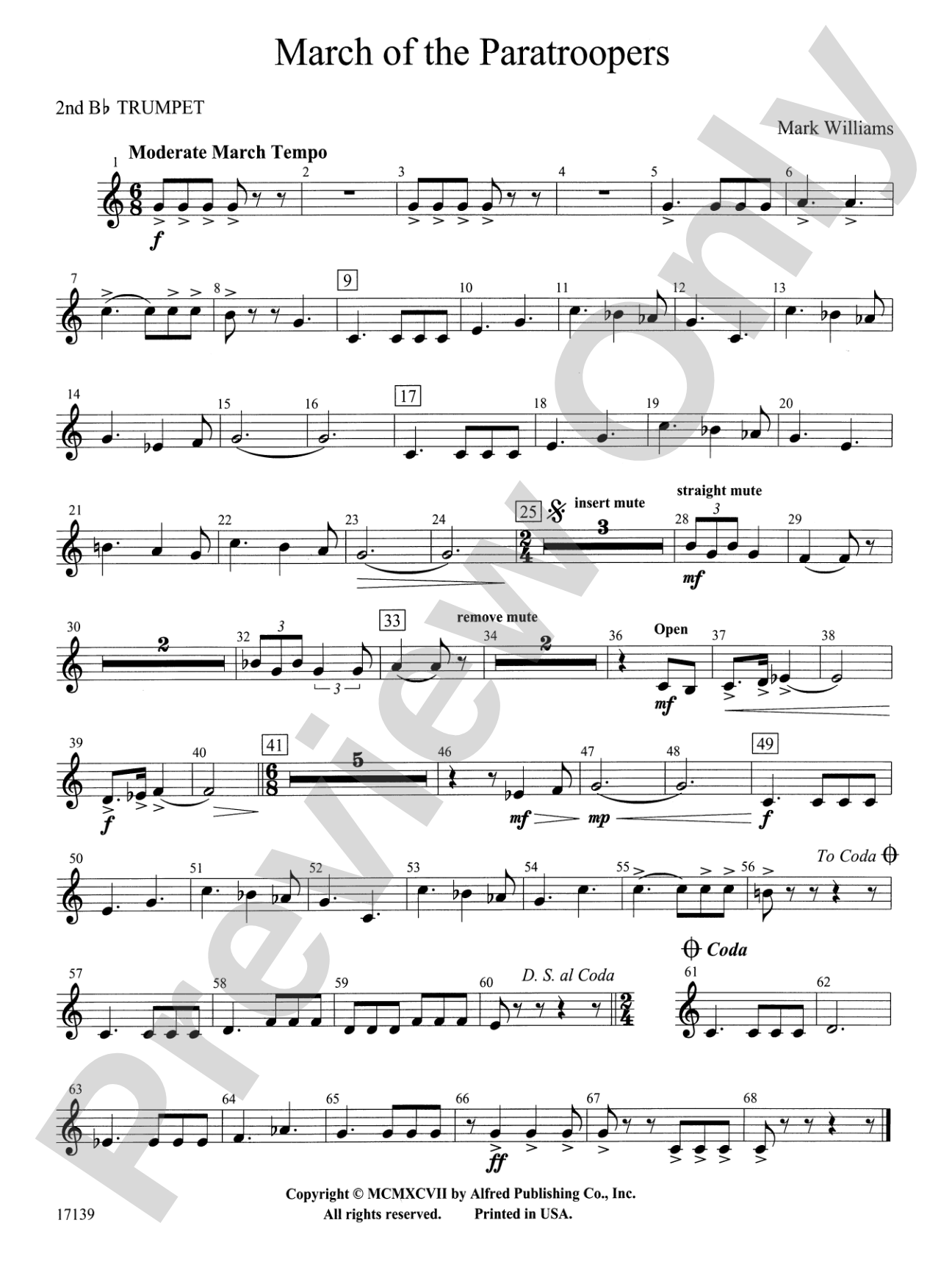 March of the Paratroopers: 2nd B-flat Trumpet