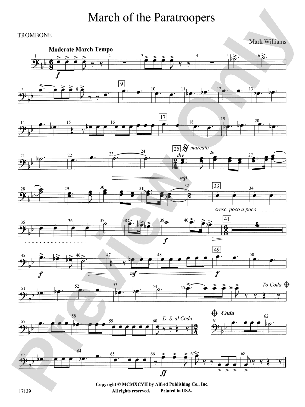 March of the Paratroopers: 1st Trombone