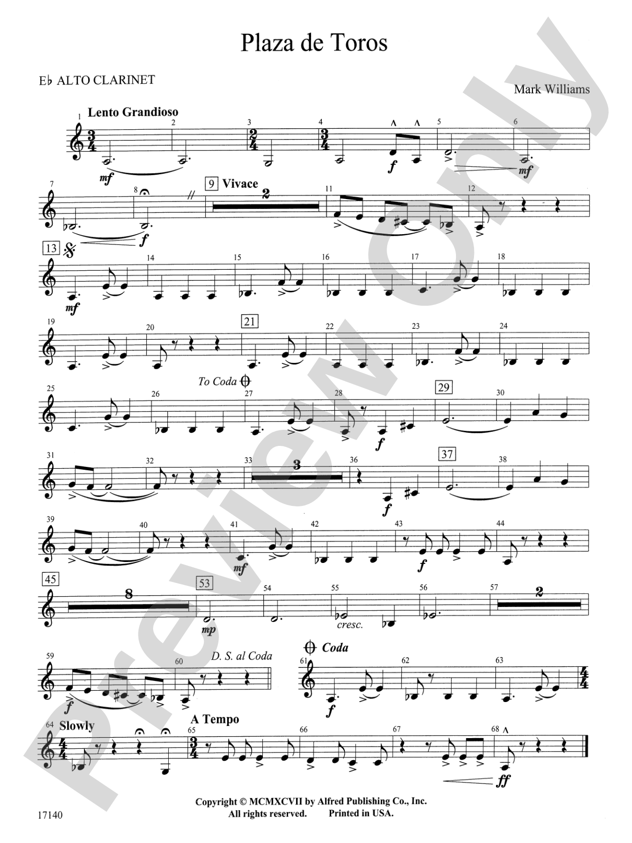 Plaza de Toros: E-flat Alto Clarinet