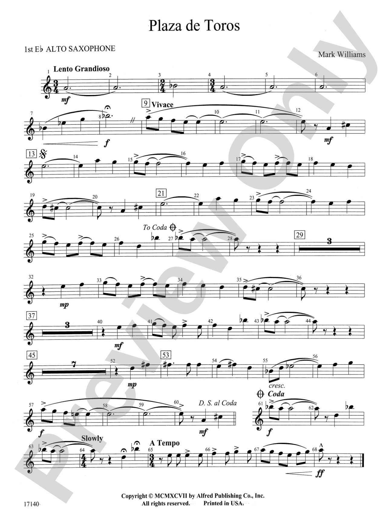 Plaza de Toros: E-flat Alto Saxophone