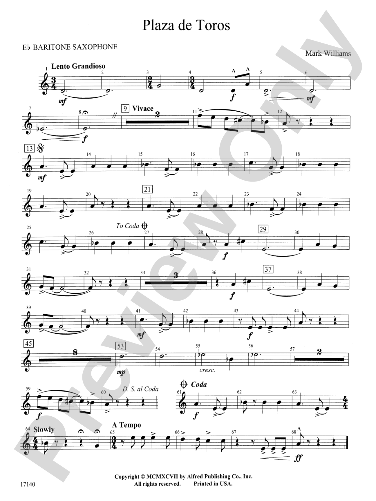 Plaza de Toros: E-flat Baritone Saxophone