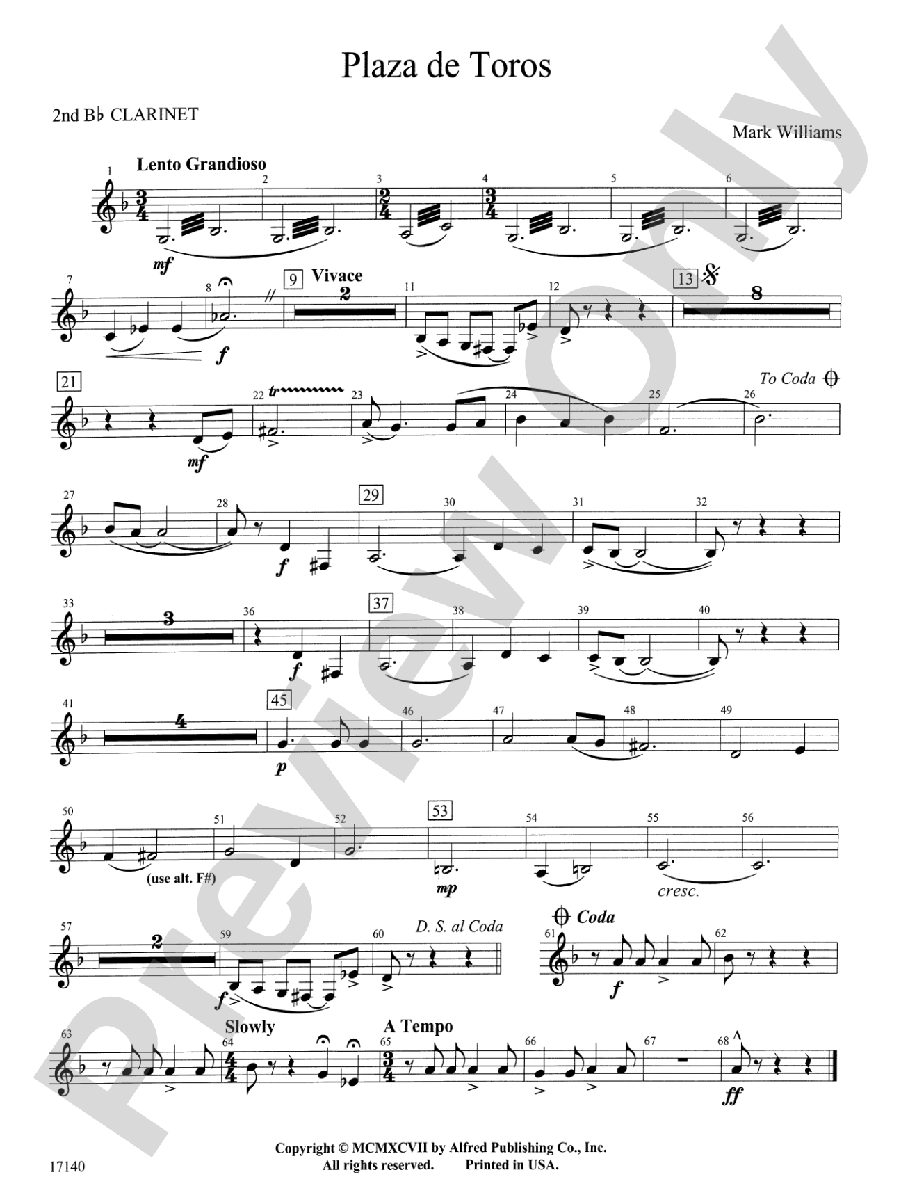 Plaza de Toros: 2nd B-flat Clarinet