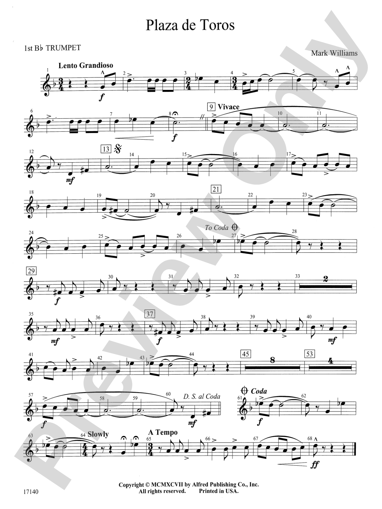 Plaza de Toros: 1st B-flat Trumpet
